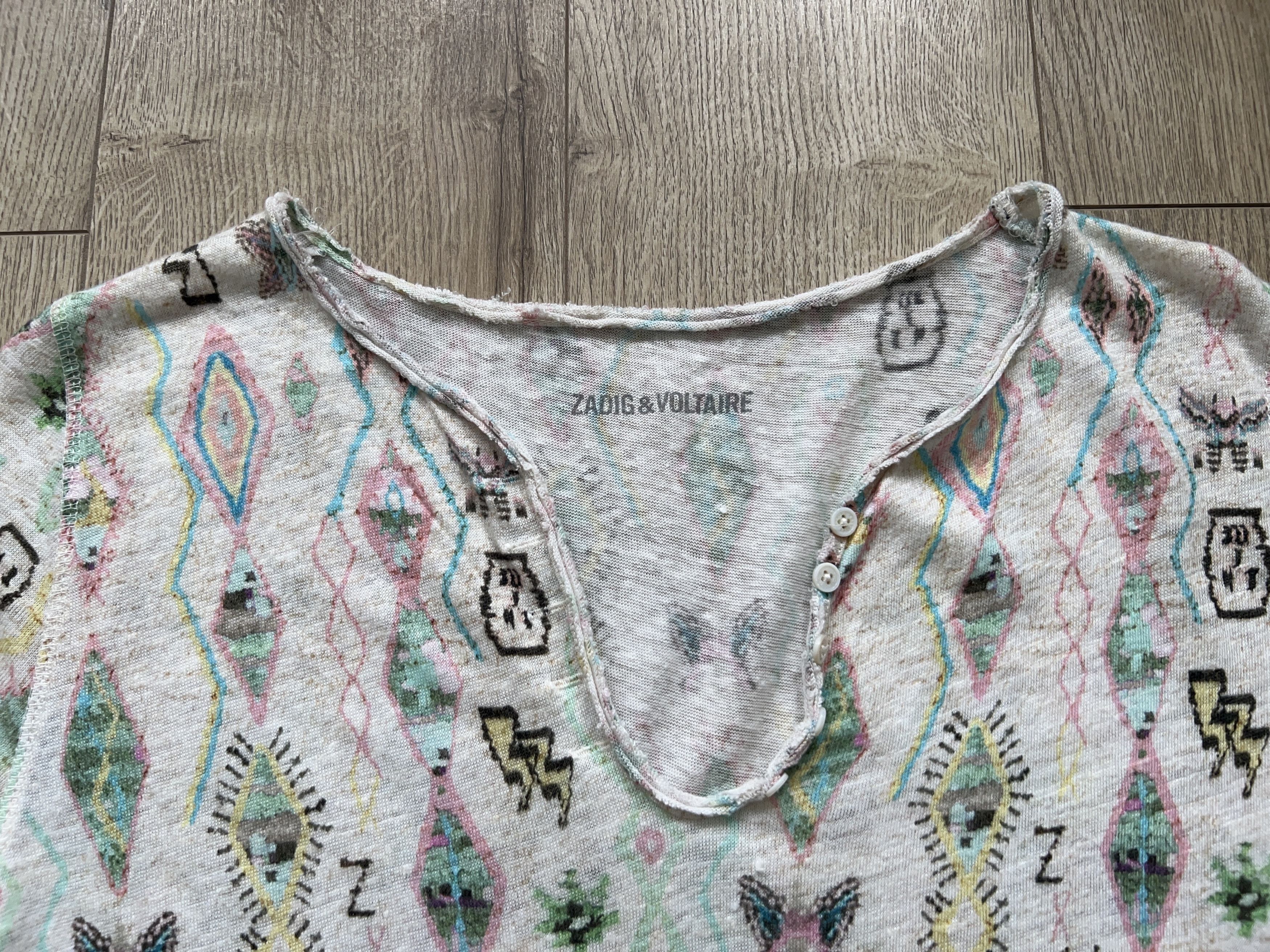 Designer × Zadig & Voltaire Womens Tunisien Kilim Linen Tank Top Sleeveless Shirt Size S / US 4 / IT 40 - 2 Thumbnail