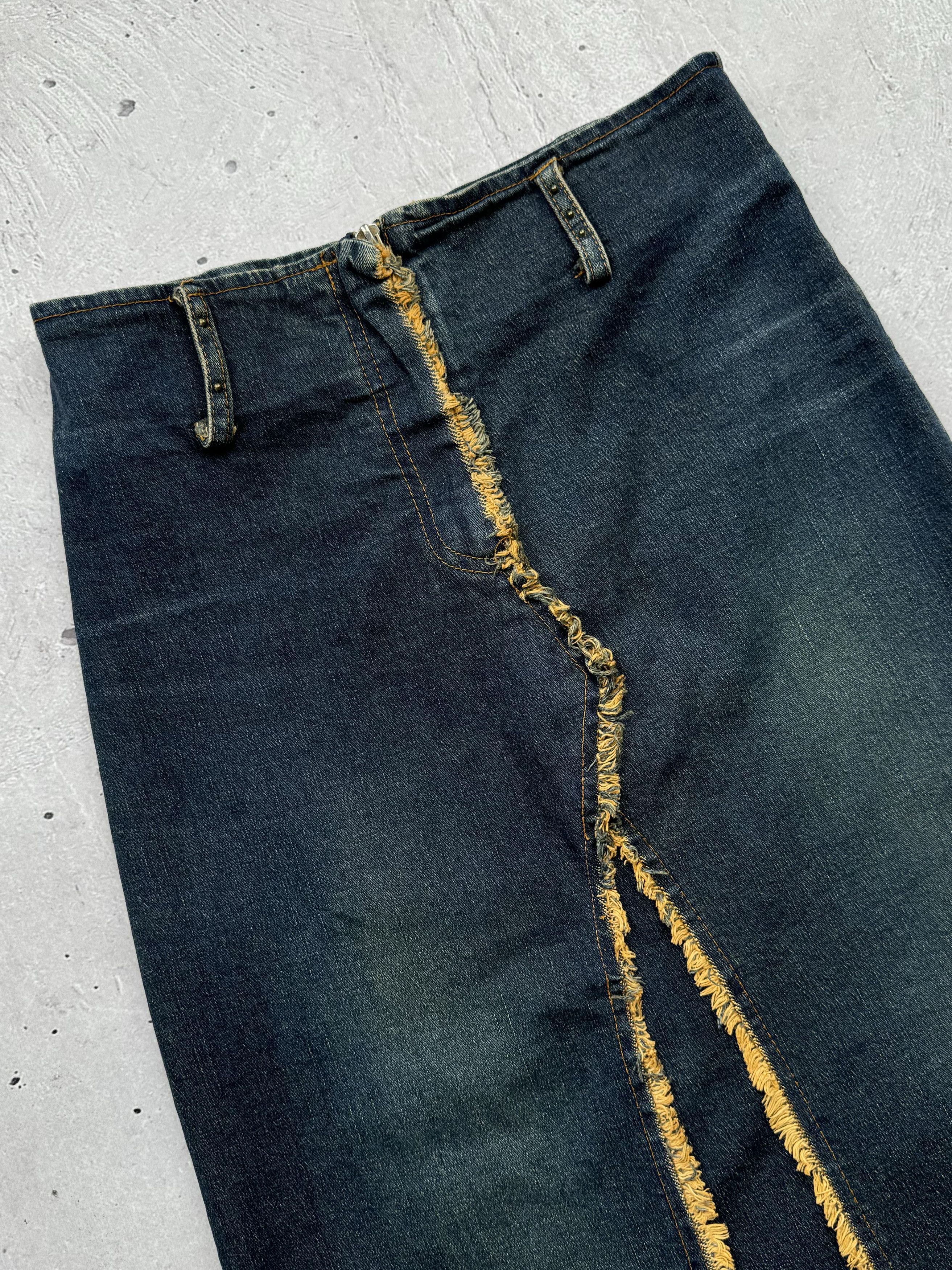 Other Vintage Amazing Denim Maxi Skirt Size 25" / US 0 / IT 36 - 2 Thumbnail