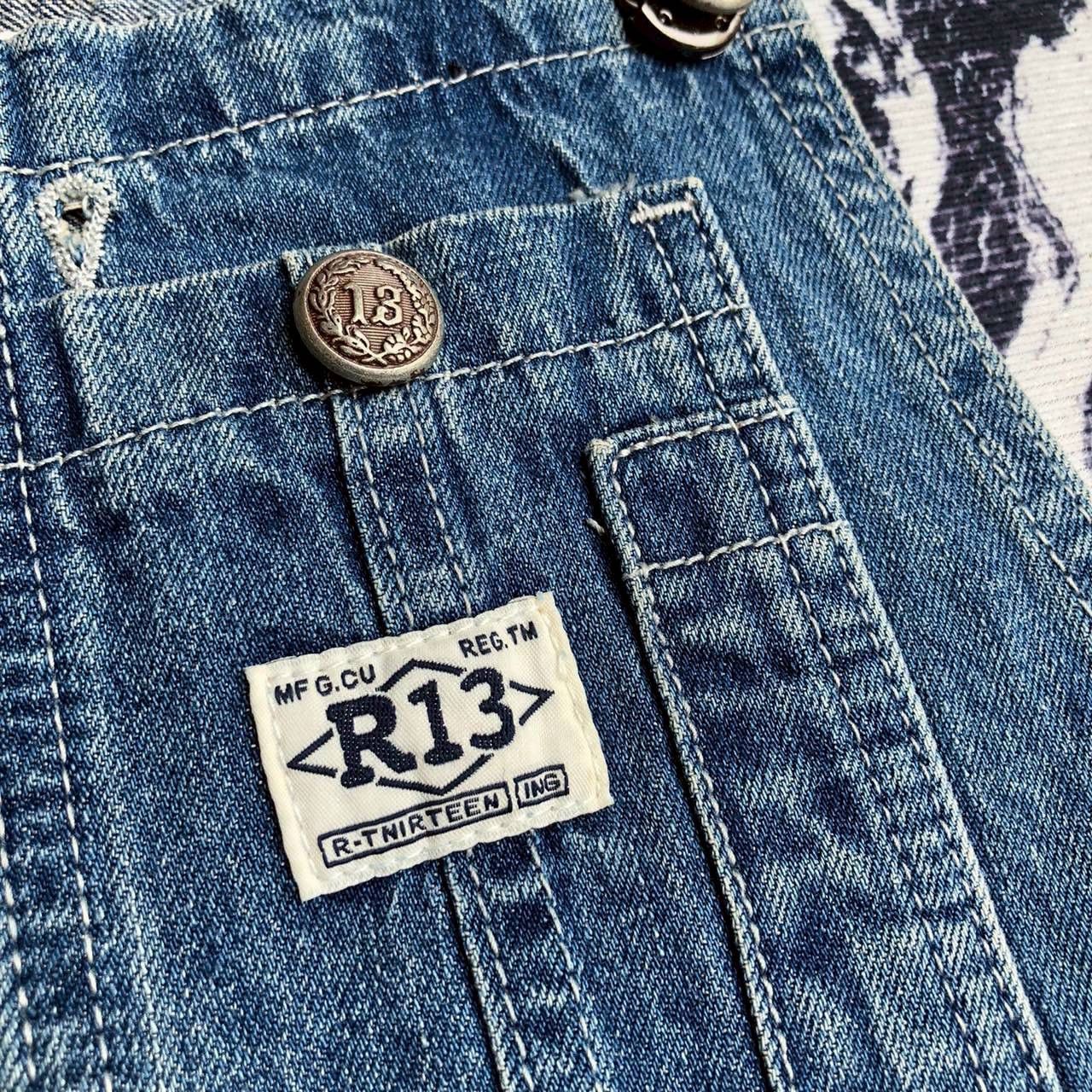 R13 R13 Distressed Denim Shorts Overalls Size 30" / US 8 / IT 44 - 7 Thumbnail