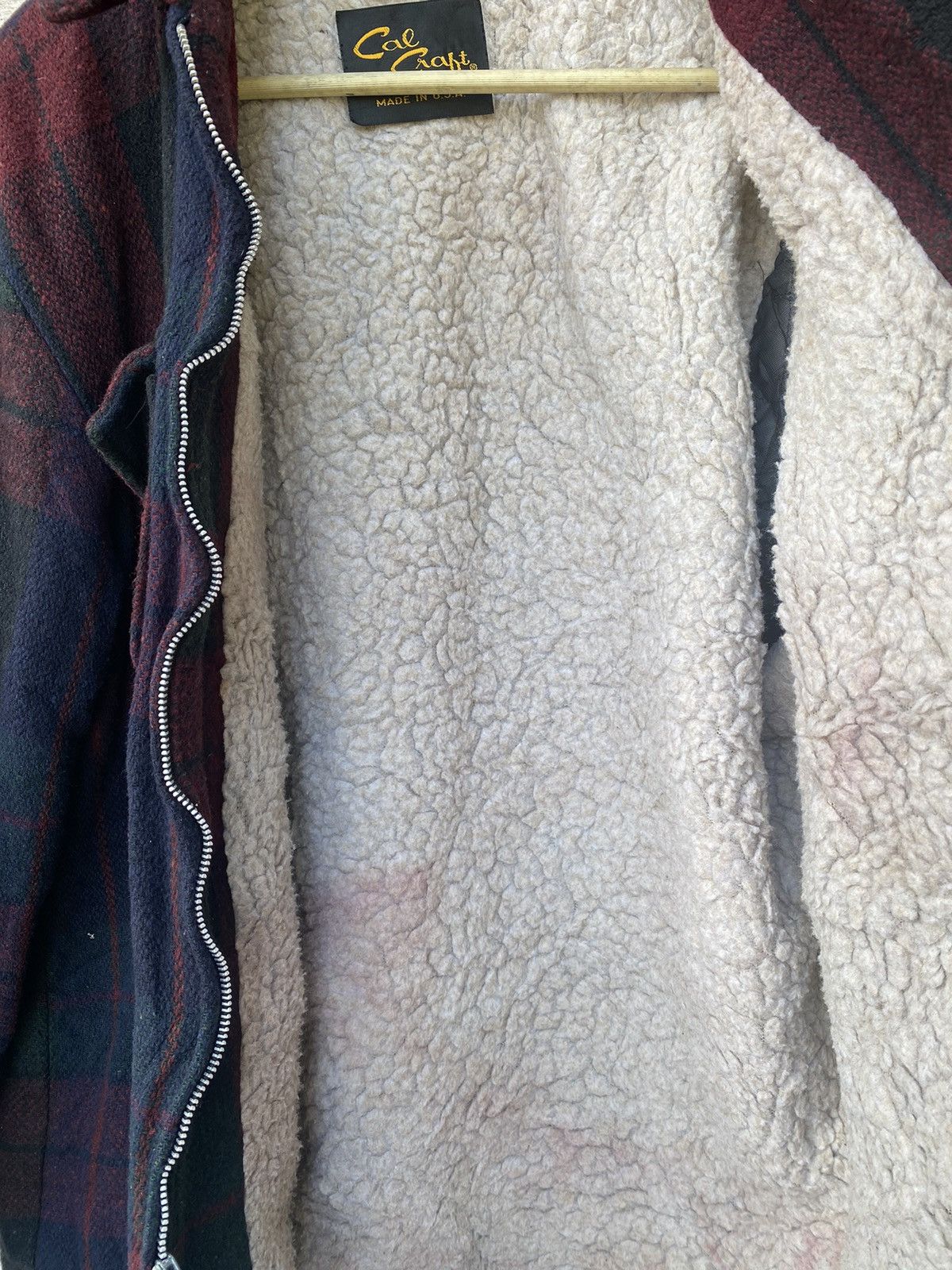 Vintage Vintage 90’s Cal Craft Plaid Sherpa wool Jacket Size US L / EU 52-54 / 3 - 5 Thumbnail