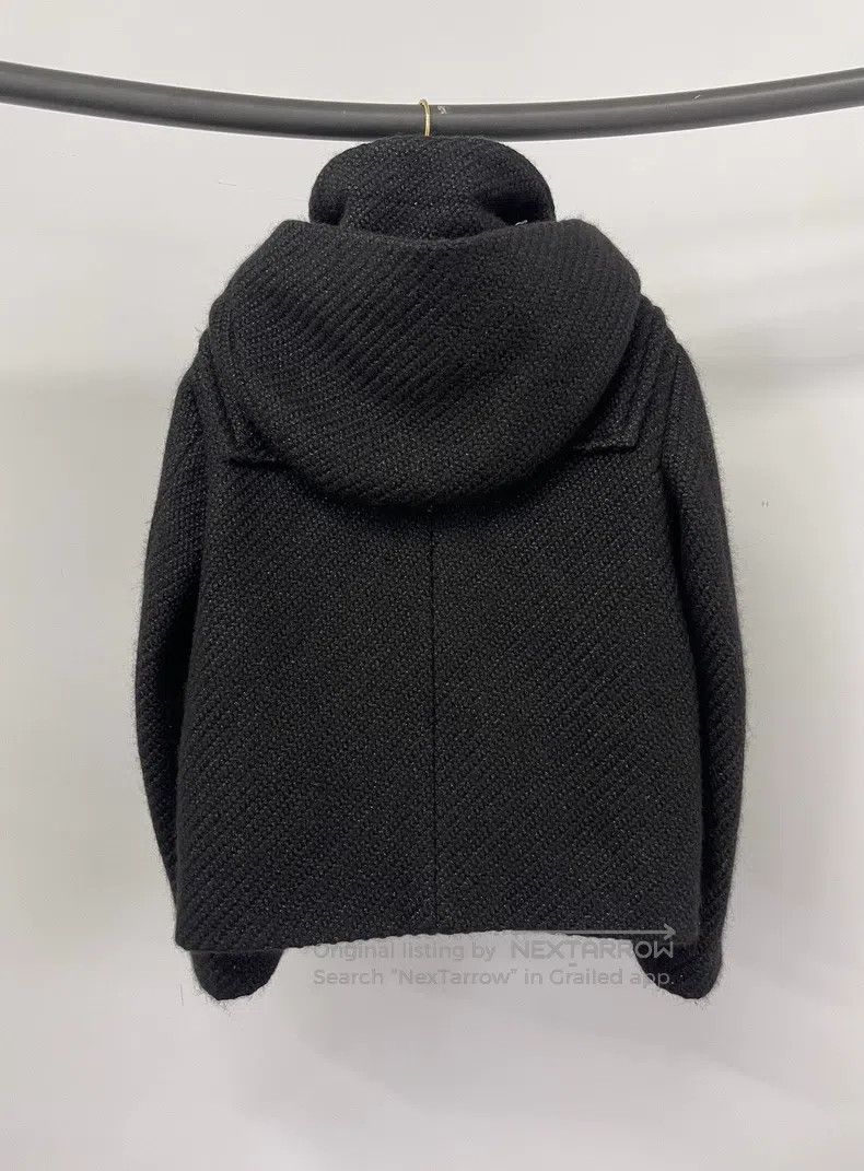 Chanel Chanel Black ox horn buckle hooded college tweed jacket Size XXS / US 00 / IT 34 - 2 Thumbnail