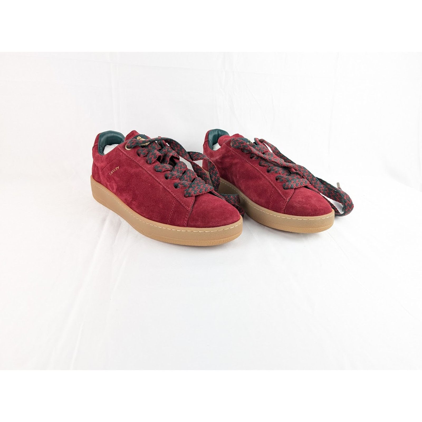 Lanvin o1rshd1 Lite Curb Low-Top Sneakers in Burgundy & Dark Green Size US 9 / EU 42 - 9 Thumbnail