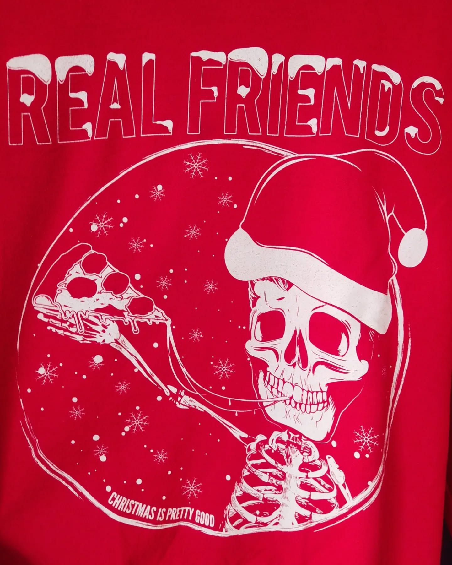 Band Tees Real Friends Christmas Pizza Band Crewneck Pop Punk Size US S / EU 44-46 / 1 - 2 Thumbnail