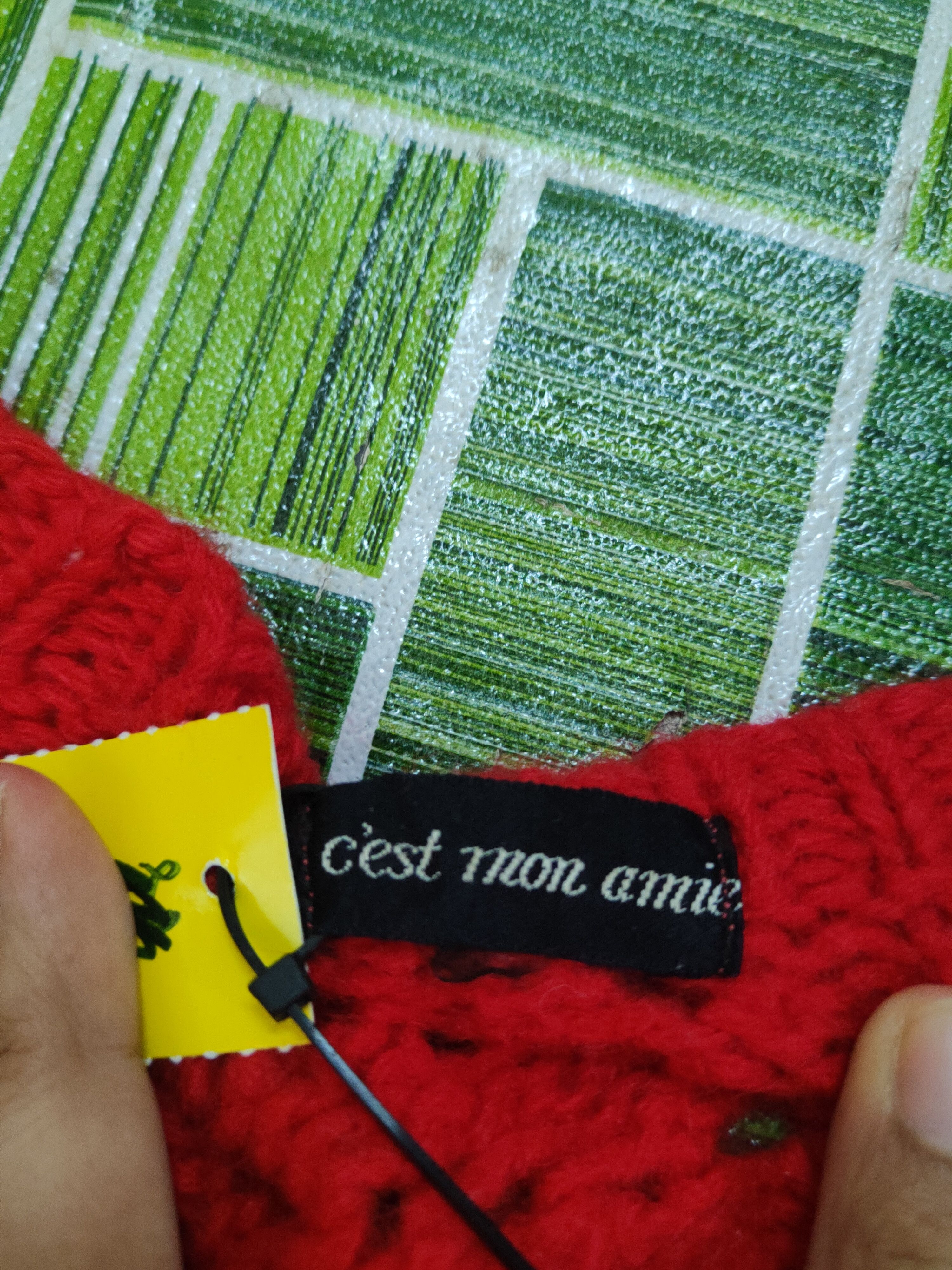 Aran Isles Knitwear × Japanese Brand Cest Mon Amie Red Knitwear Cardigan #W1656 Size M / US 6-8 / IT 42-44 - 11 Thumbnail