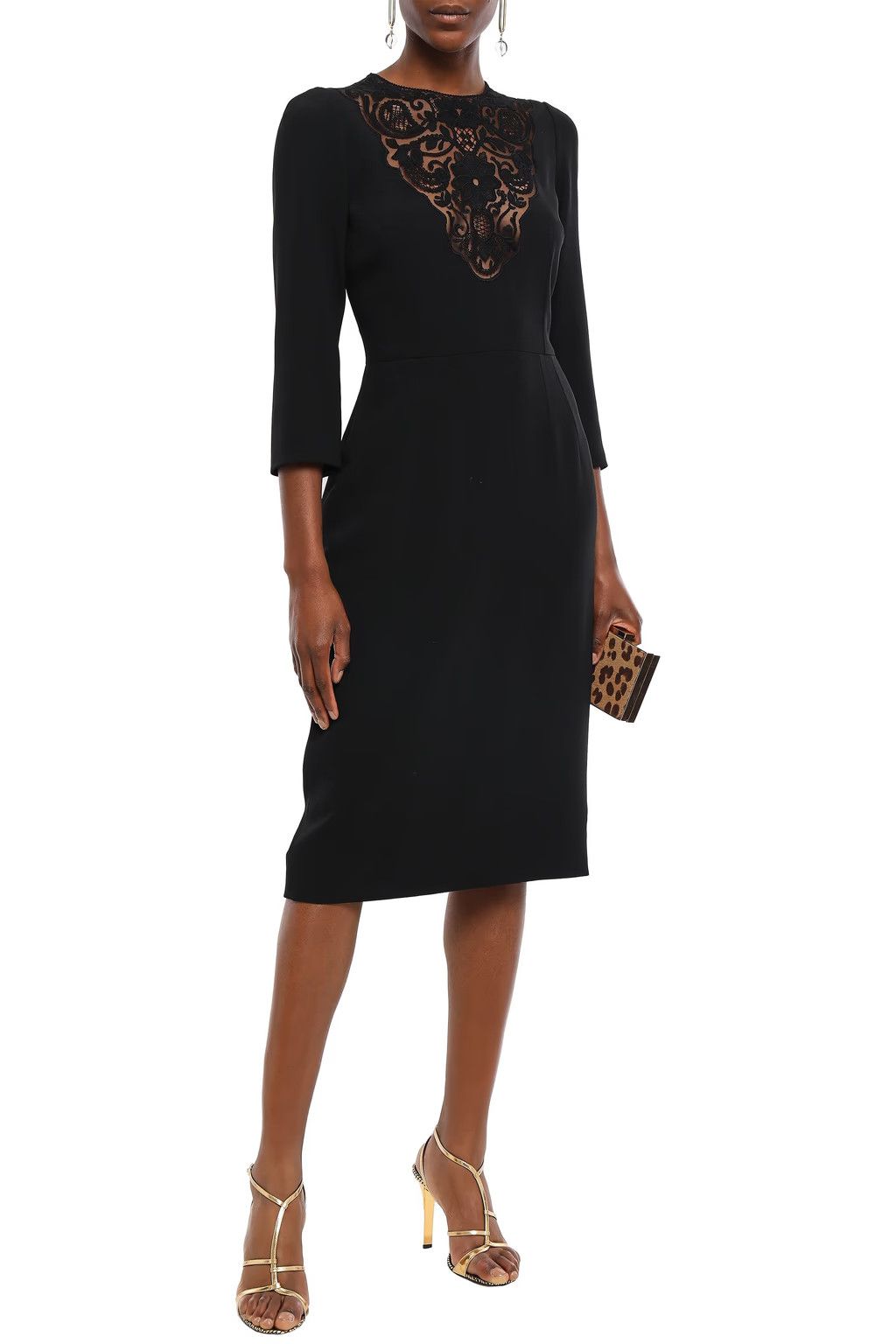 Dolce & Gabbana o1y0825 Midi Dress in Black Size XS / US 0-2 / IT 36-38 - 2 Thumbnail