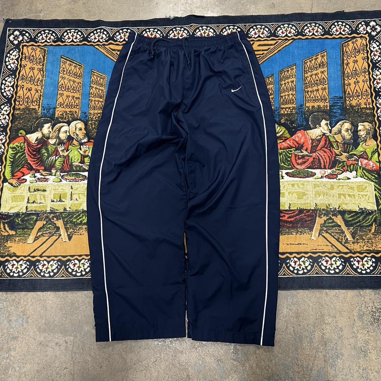 Nike Navy blue Nike track pants size xl double pipe stripes baggy Size US 36 / EU 52 - 2 Thumbnail
