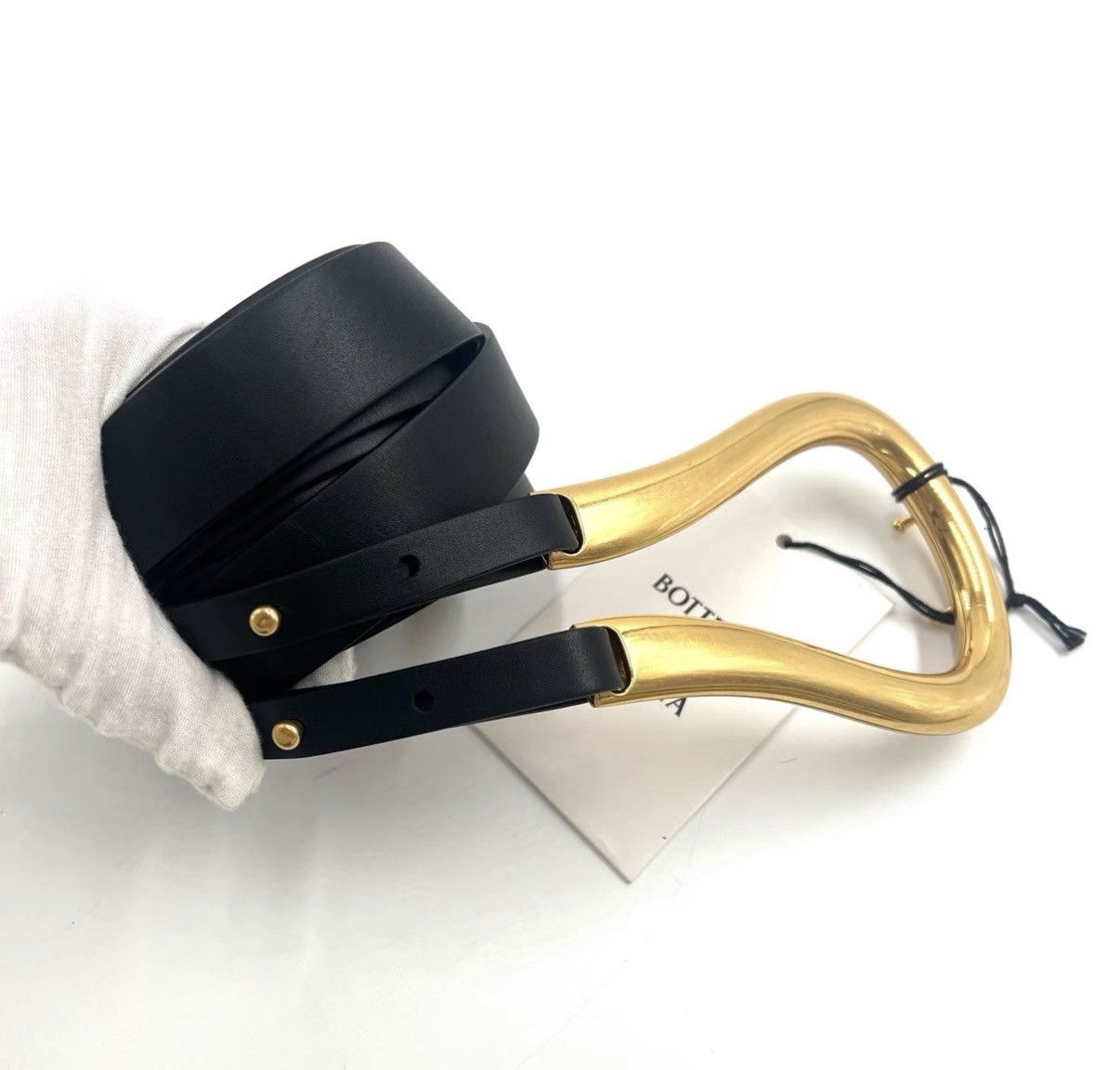 Bottega Veneta Bottega Veneta / Black Metal Horseshoe Buckle Belt K12 Size ONE SIZE - 2 Thumbnail