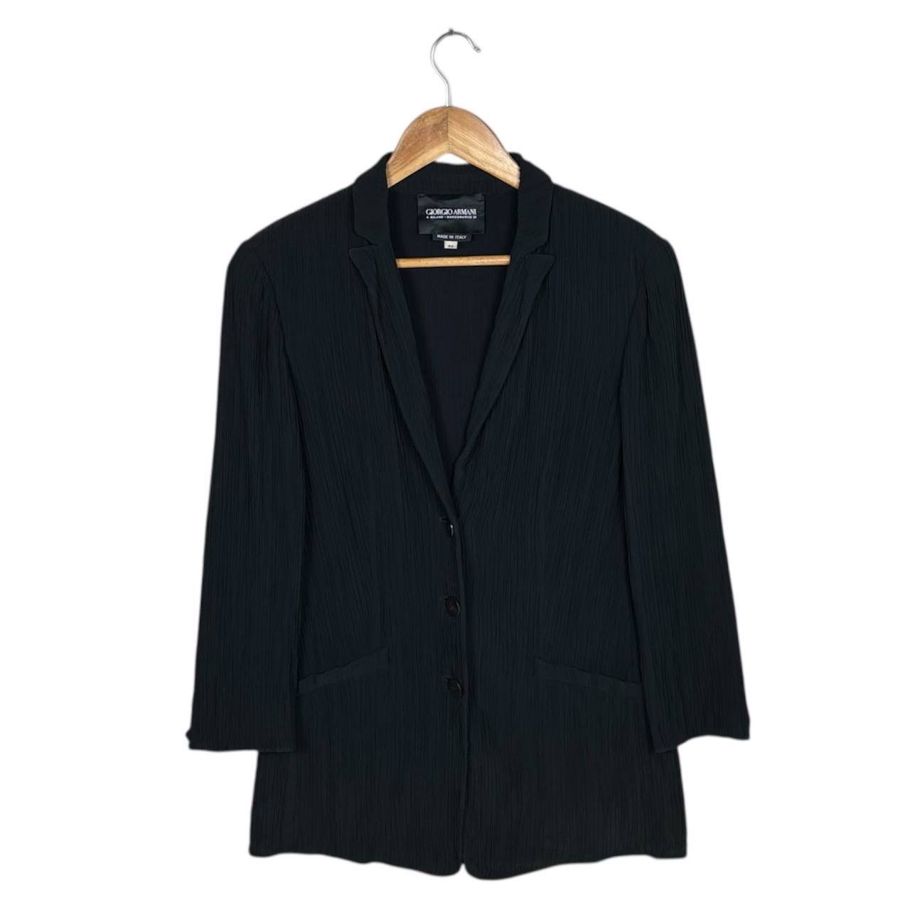 Giorgio Armani Giorgio Armani Milano Black Plisse Single Button Jacket Size M / US 6-8 / IT 42-44 - 1 Thumbnail