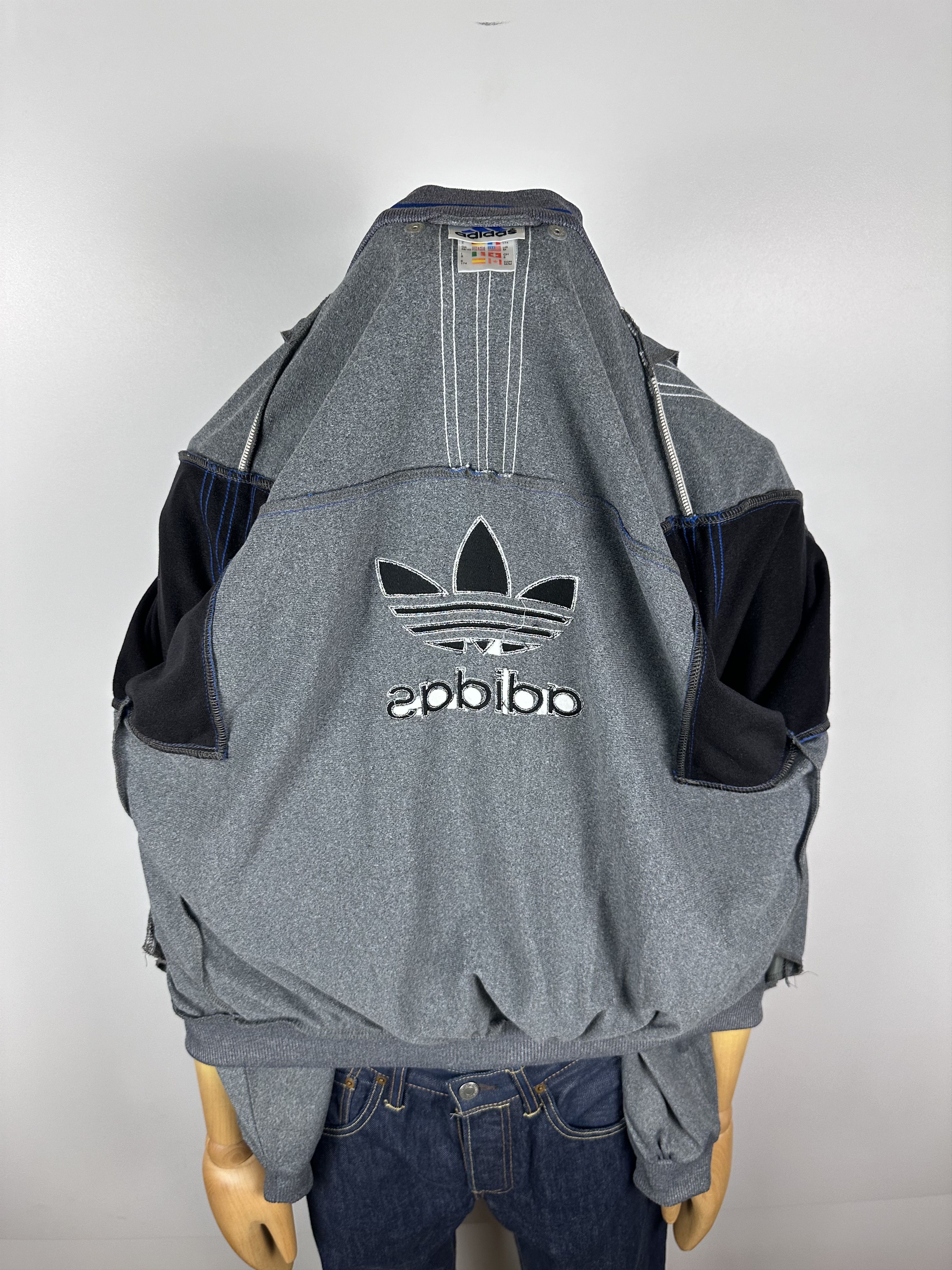 Adidas × Vintage Adidas Vintage 90s Gray Blue Track Tracksuit Top Jacket Size US M / EU 48-50 / 2 - 11 Thumbnail