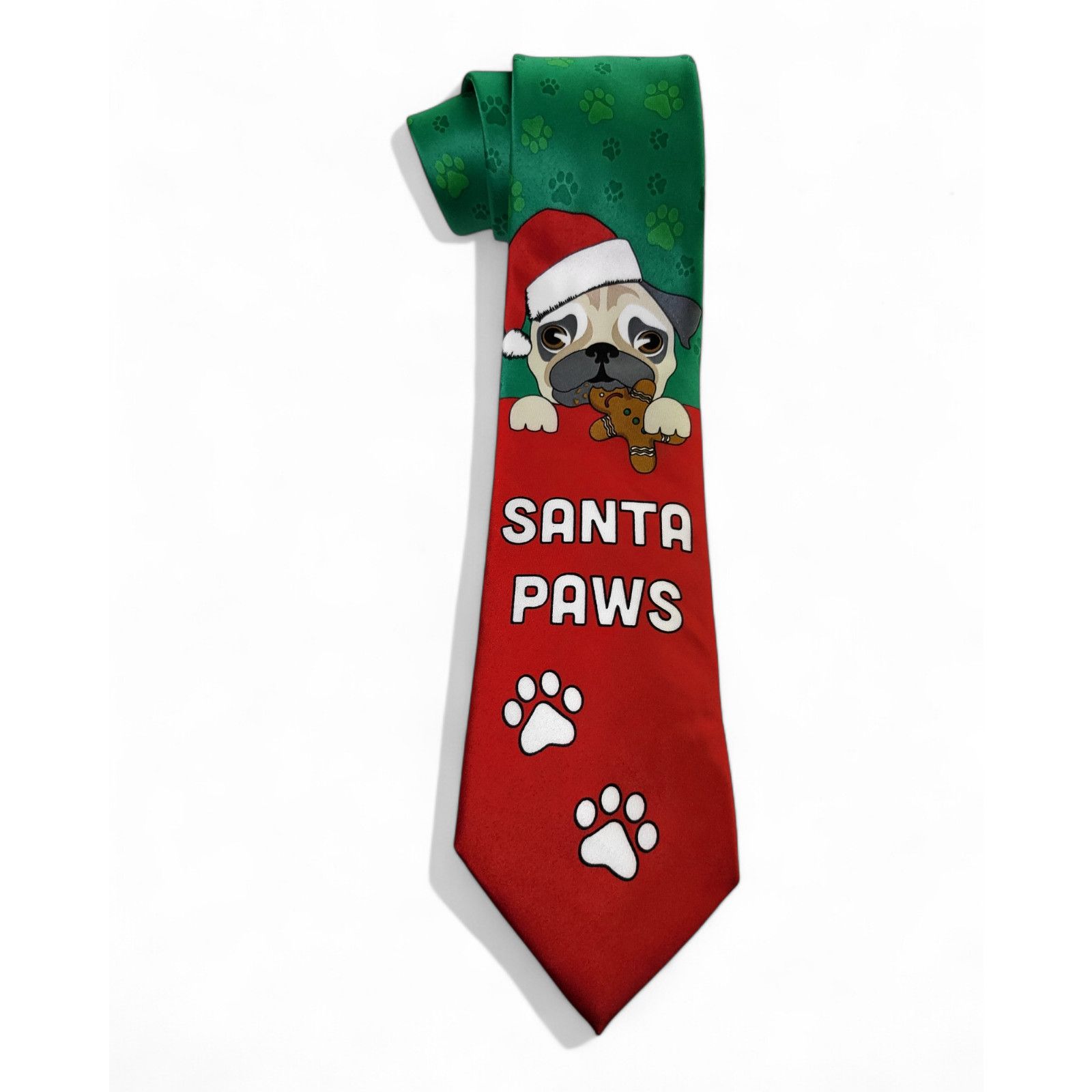 Other NWT Holiday Traditions Santa Paws Pug Christmas Neck Tie Size ONE SIZE - 1 Thumbnail