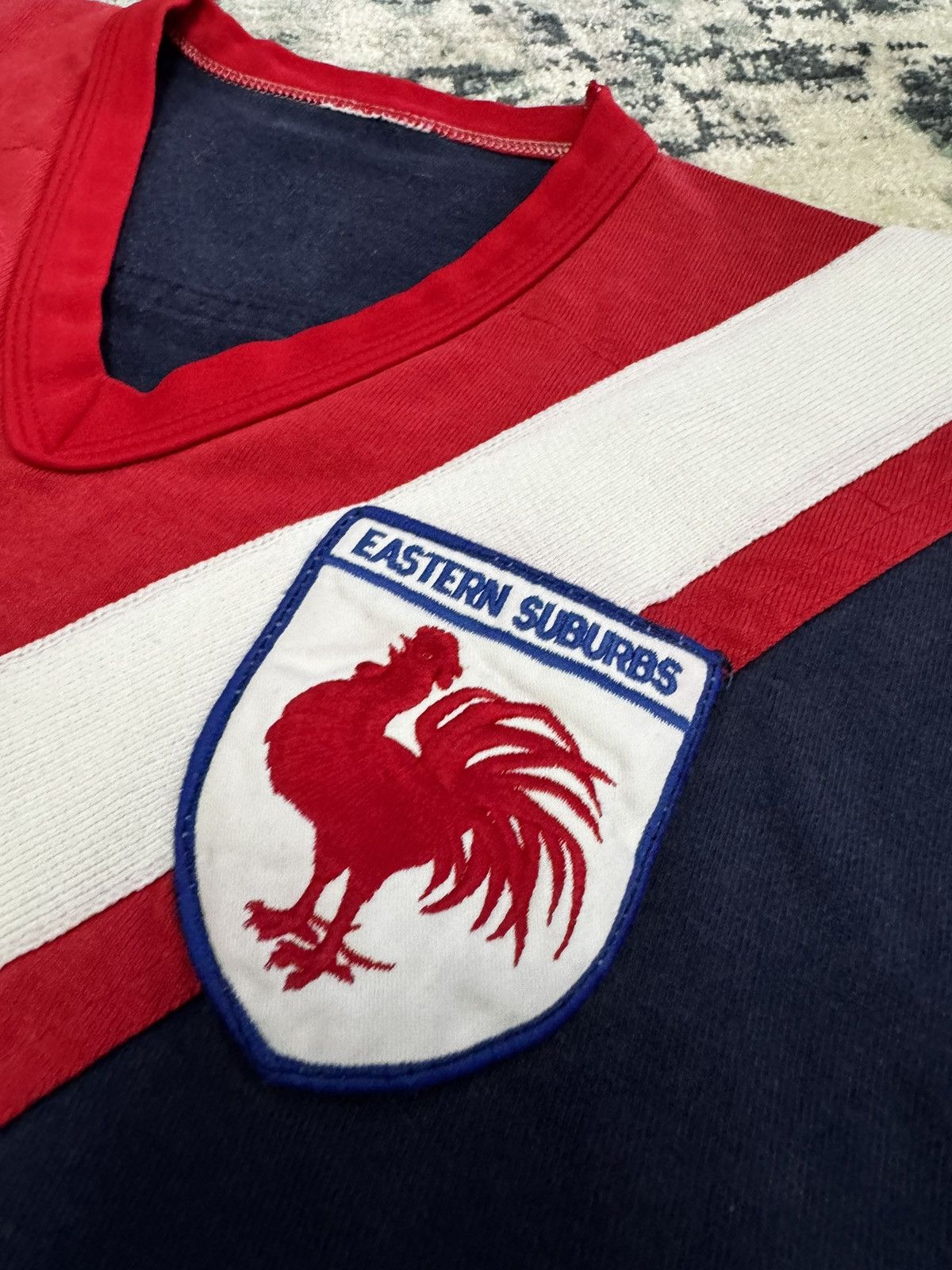 Vintage 1980s PEERLESS EASTERN SUBURBS ROOSTER NSW RL JERSEY Size US S / EU 44-46 / 1 - 6 Thumbnail