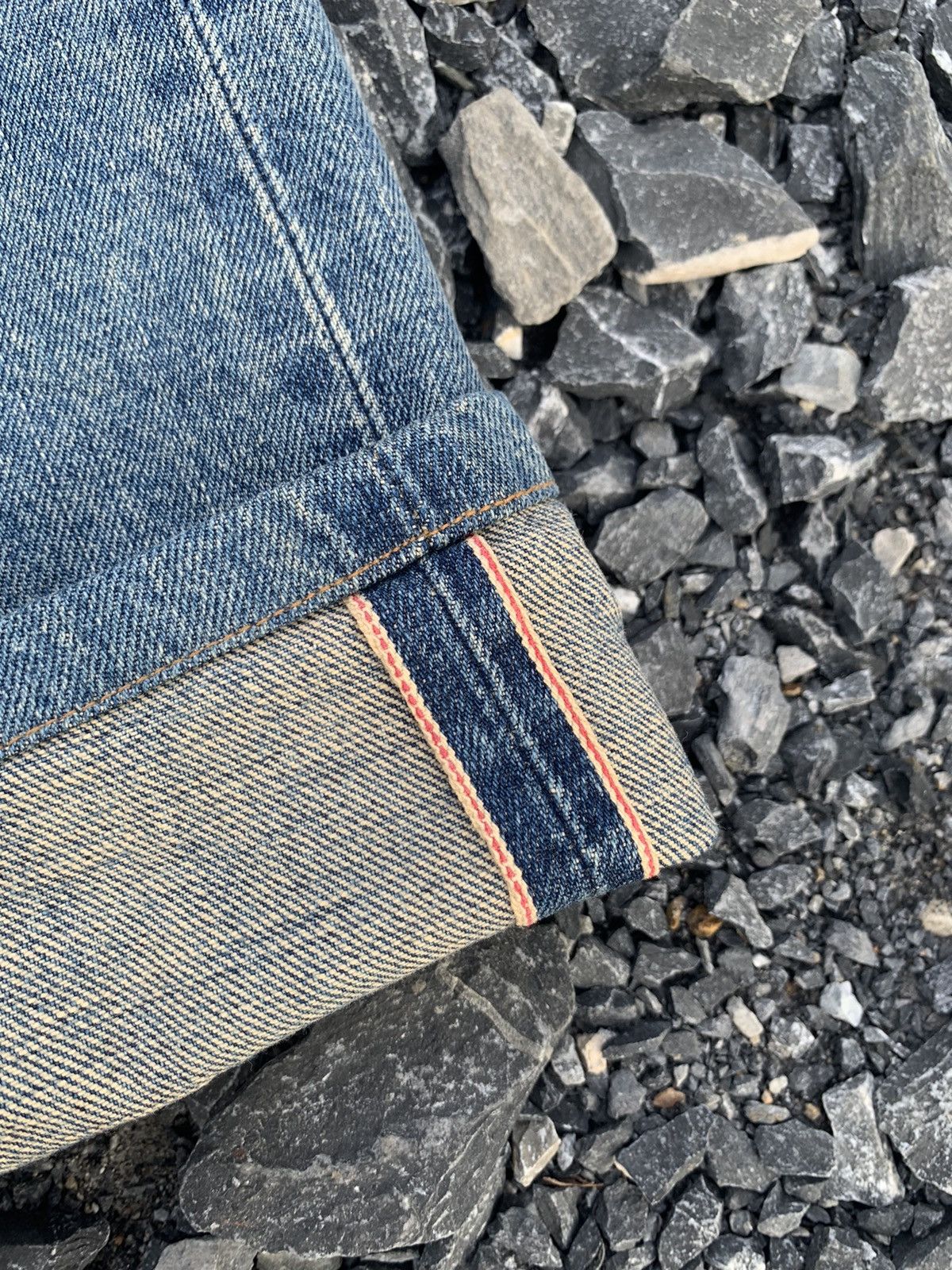 Kapital VINTAGE SOMETHING EDWIN 505Z SELVEDGE BAGGY DISTRESSED DENIM Size US 28 / EU 44 - 10 Thumbnail