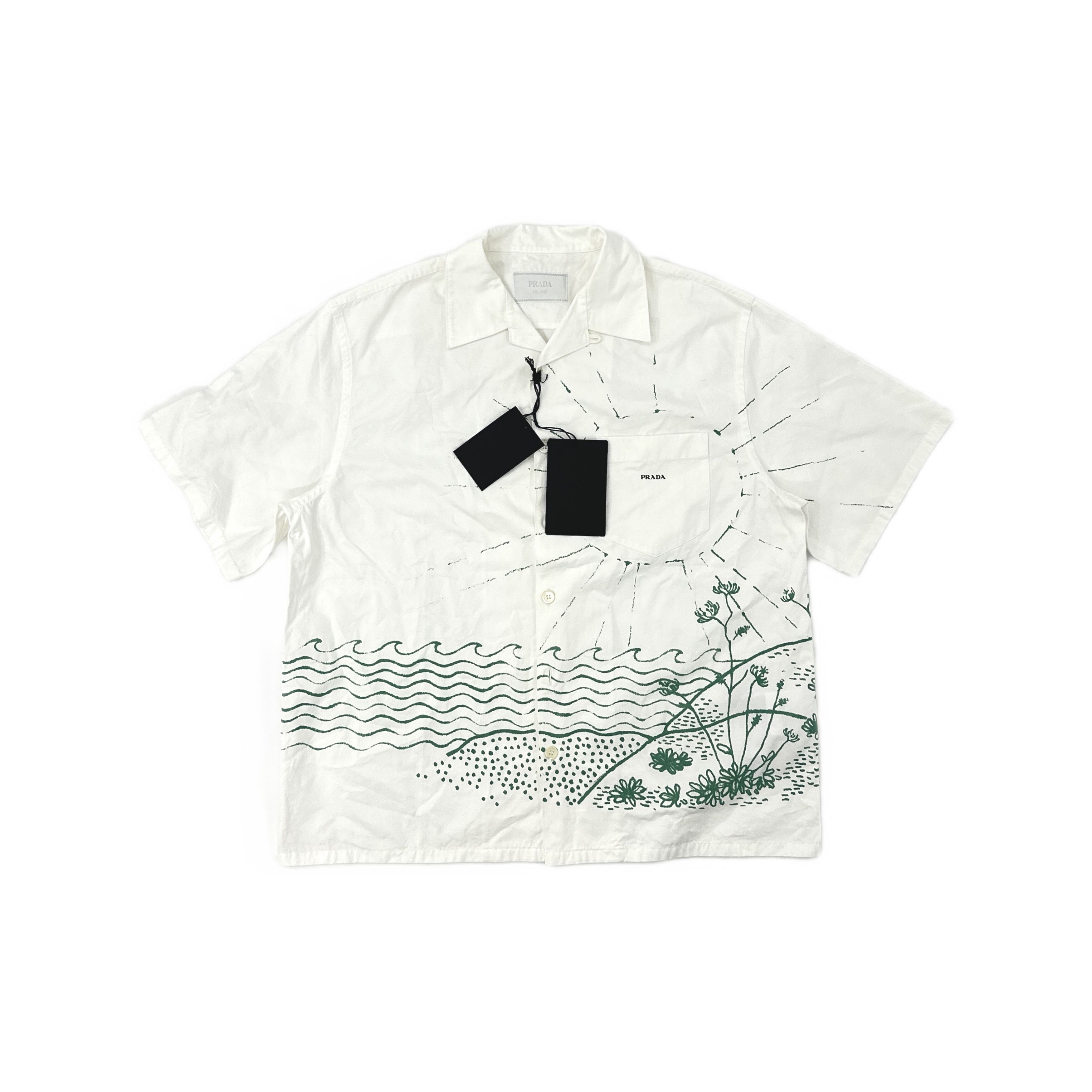 Prada Thunder Shirt Prada Black Lightning Bolt Print Cotton 