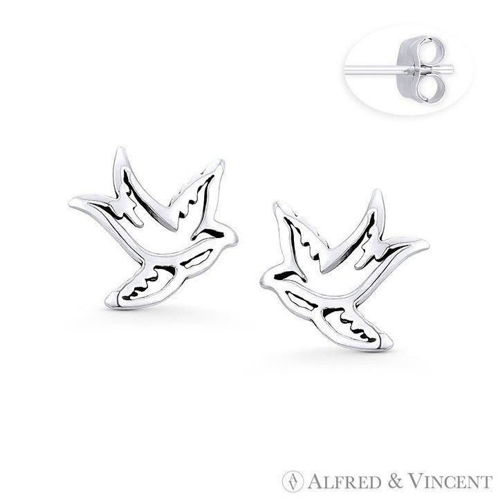 Other Swallow Bird Couple Love Charm Stud Earrings Size ONE SIZE - 1 Preview