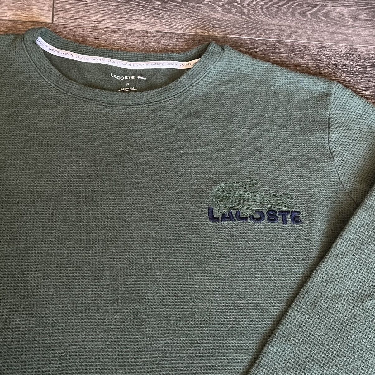 Lacoste Vintage 2000s Lacoste Crocodile Thermal Longsleeve Tee Shirt Size US XL / EU 56 / 4 - 2 Thumbnail