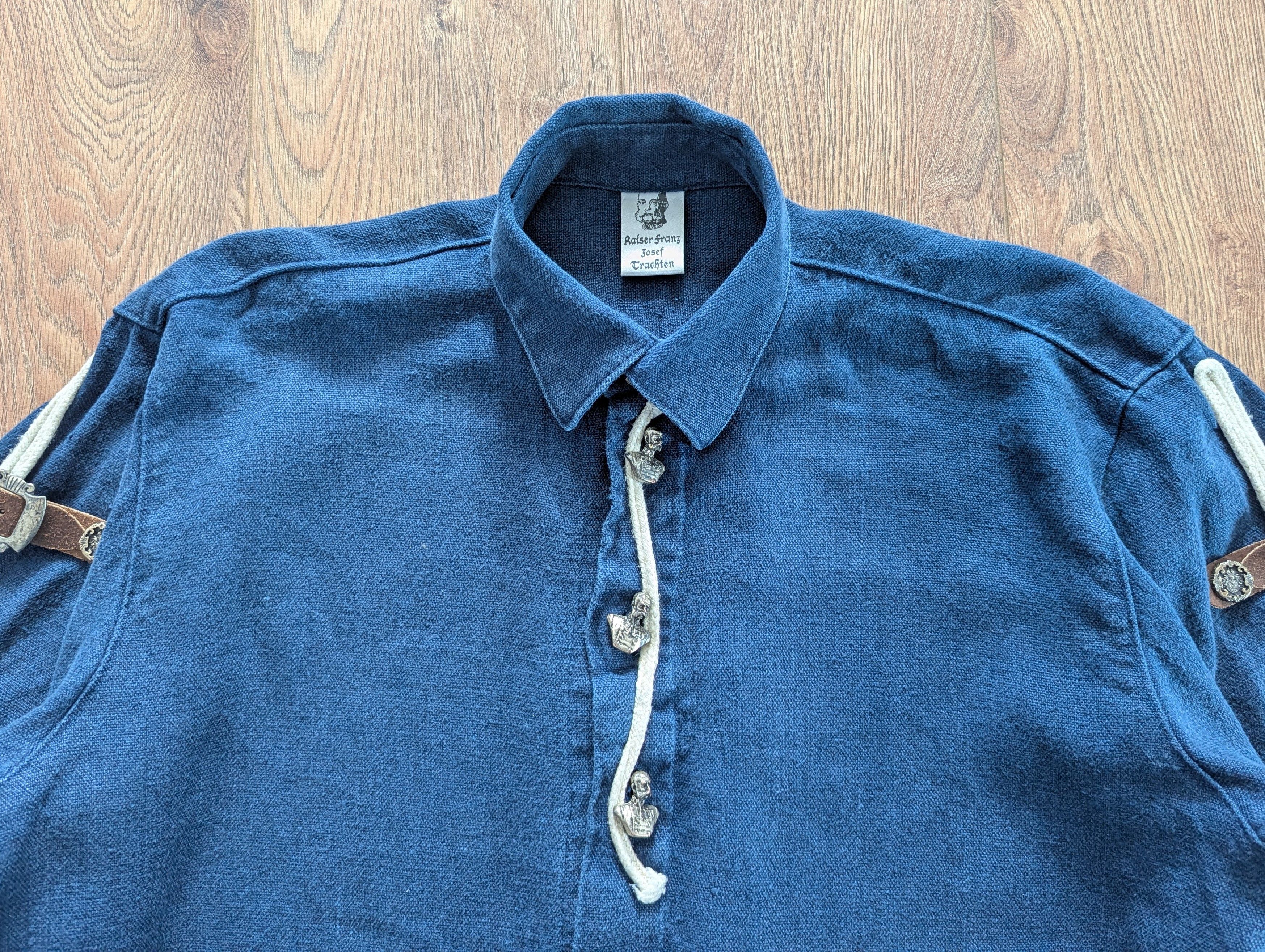 Other KAISER FRANZ Josef Trachten 100% Linen Shirt Made In Austria Size US M / EU 48-50 / 2 - 20 Thumbnail