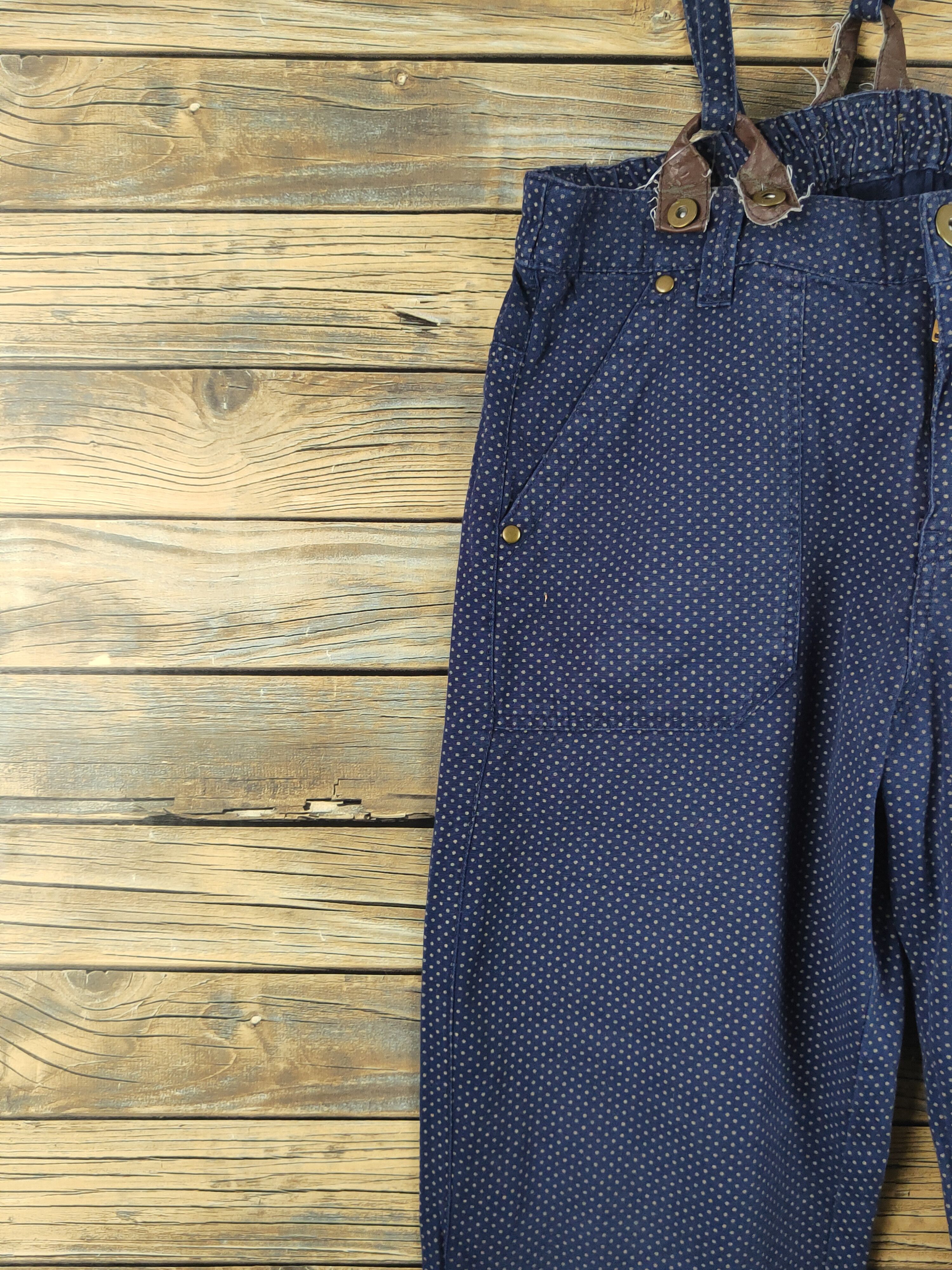 Japanese Brand × Vintage DL Japanese Brand Navy Suspender Pants #1112 Size 28" / US 6 / IT 42 - 6 Thumbnail