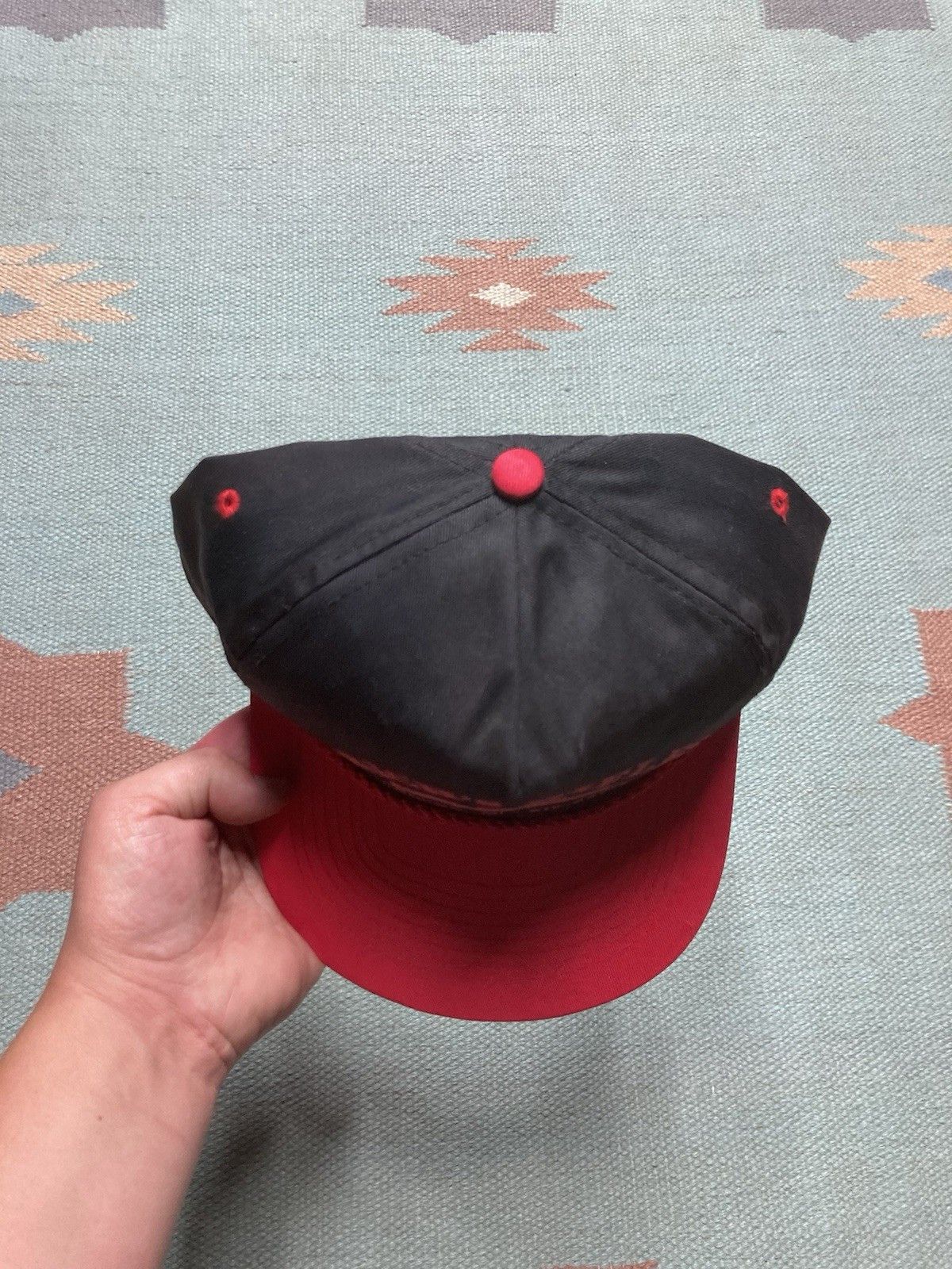 Vintage SnapBack hat Rich’s rifles Ashley Michigan hunting black red Size ONE SIZE - 3 Thumbnail