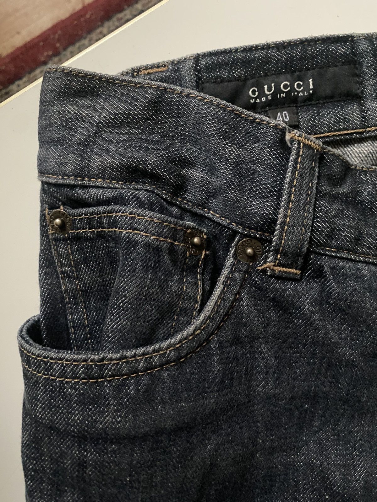 Gucci GUCCI S/S 2002 “heart” uncut denim Size US 28 / EU 44 - 1 Thumbnail