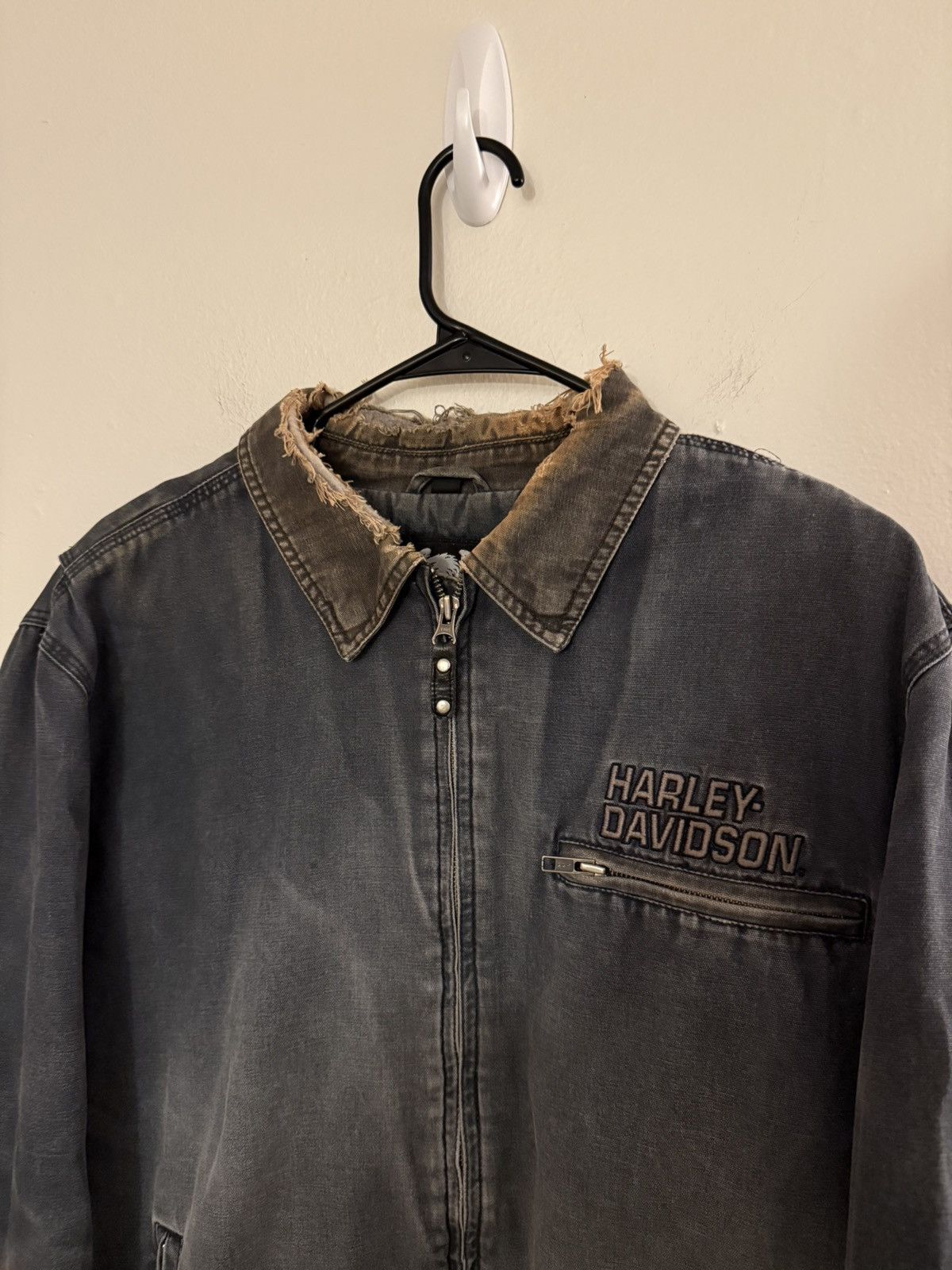 Harley Davidson Vintage 90's Harley Davidson Faded Thrashed Detroit Jacket Size US L / EU 52-54 / 3 - 4 Thumbnail