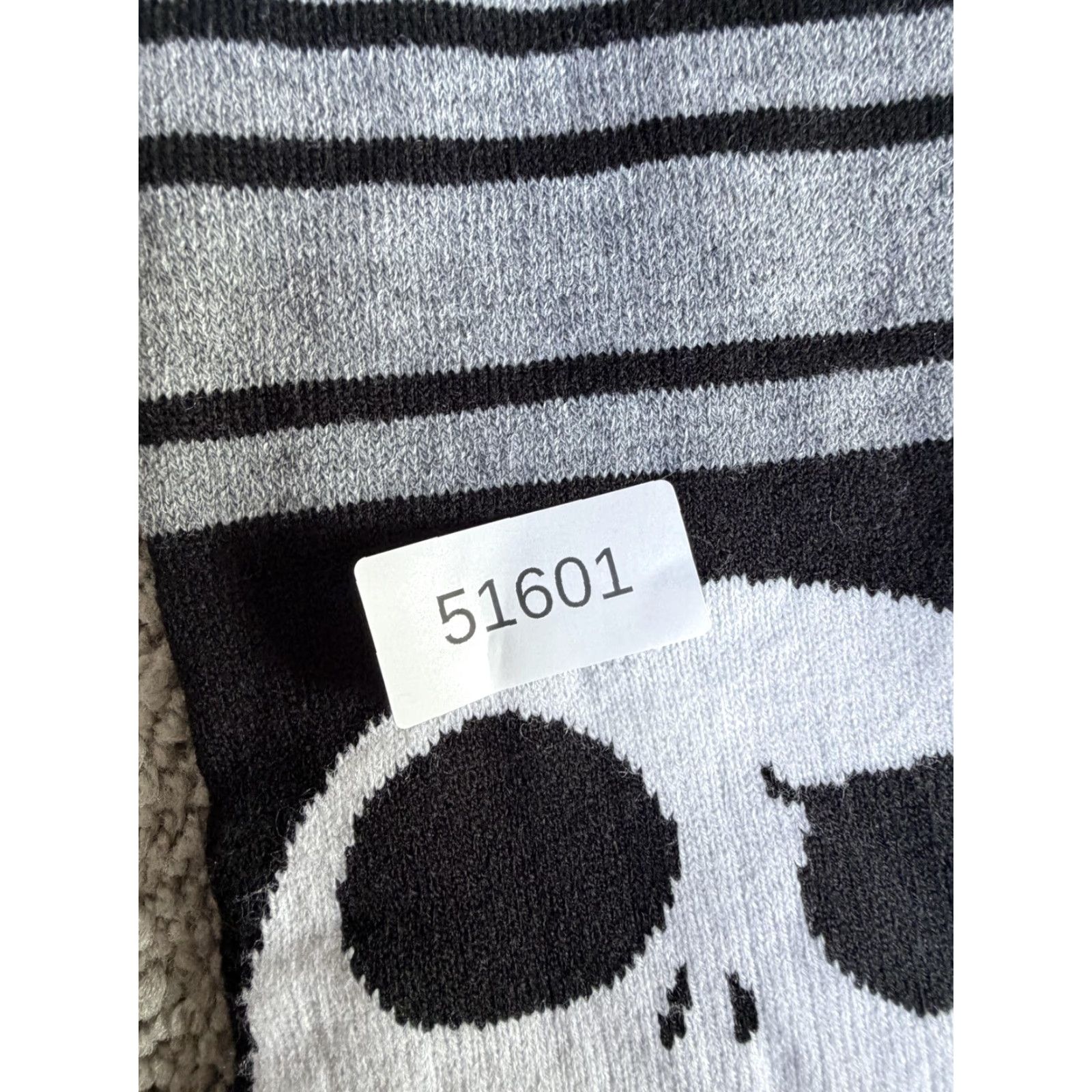 Disney Disney Scarf Womens One Size Gray Striped Jack Skellington Fringe Knit Winter Size ONE SIZE - 5 Thumbnail