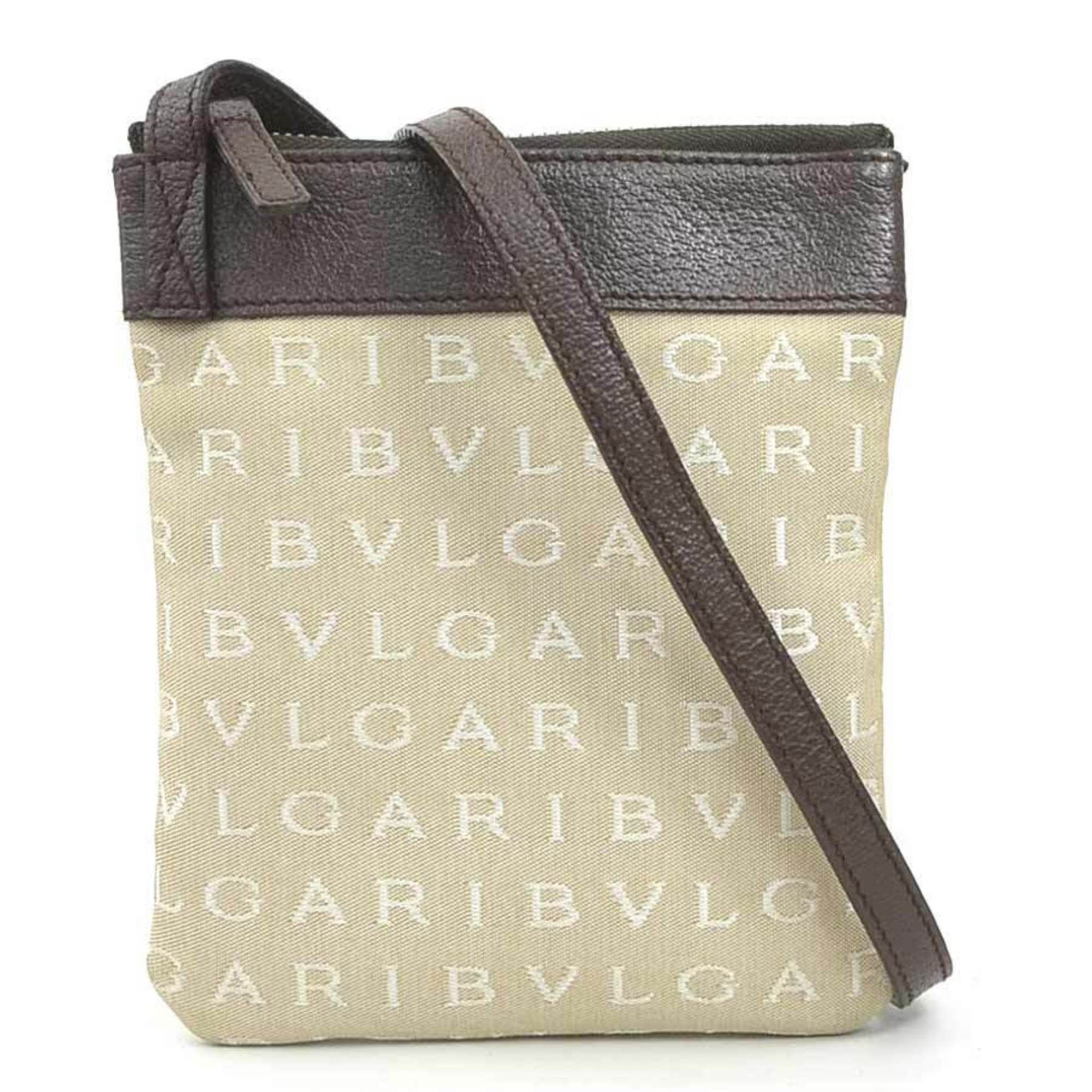 Bvlgari BVLGARI Shoulder Bag Canvas Leather Brown x Beige Women's h31259a Size ONE SIZE - 1 Thumbnail