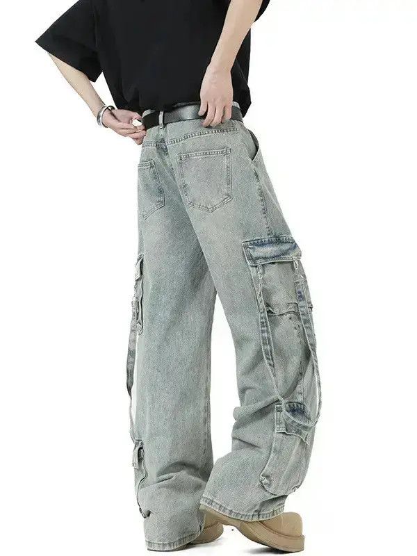 Japanese Brand Retro loose wide leg pocket jeans Size US 32 / EU 48 - 2 Thumbnail