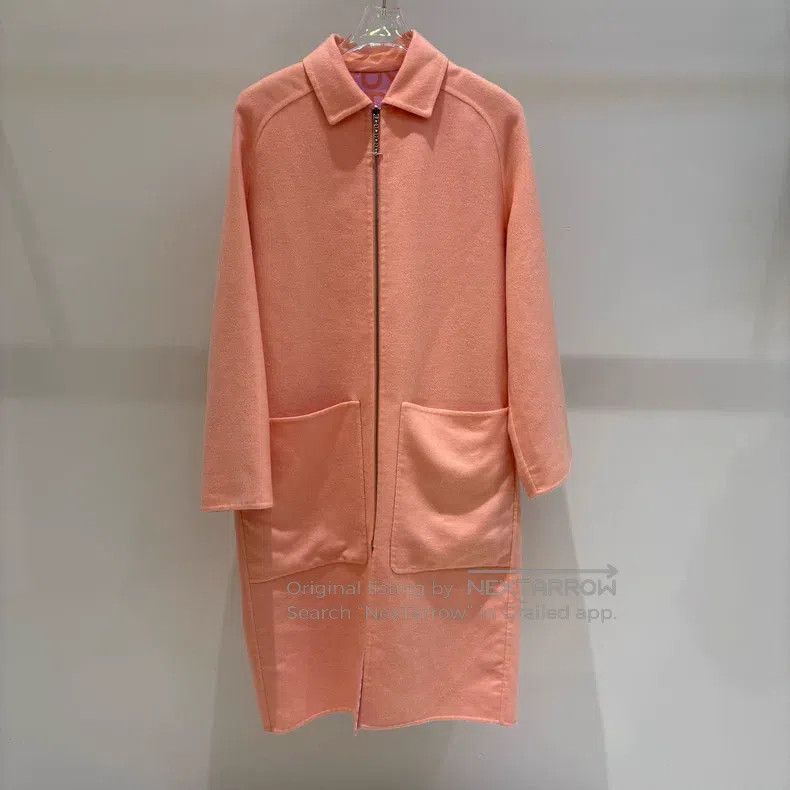 Hermes Hermes Zip-up Double-breasted Long Sleeve Coat - Pink Size XS / US 0-2 / IT 36-38 - 4 Thumbnail
