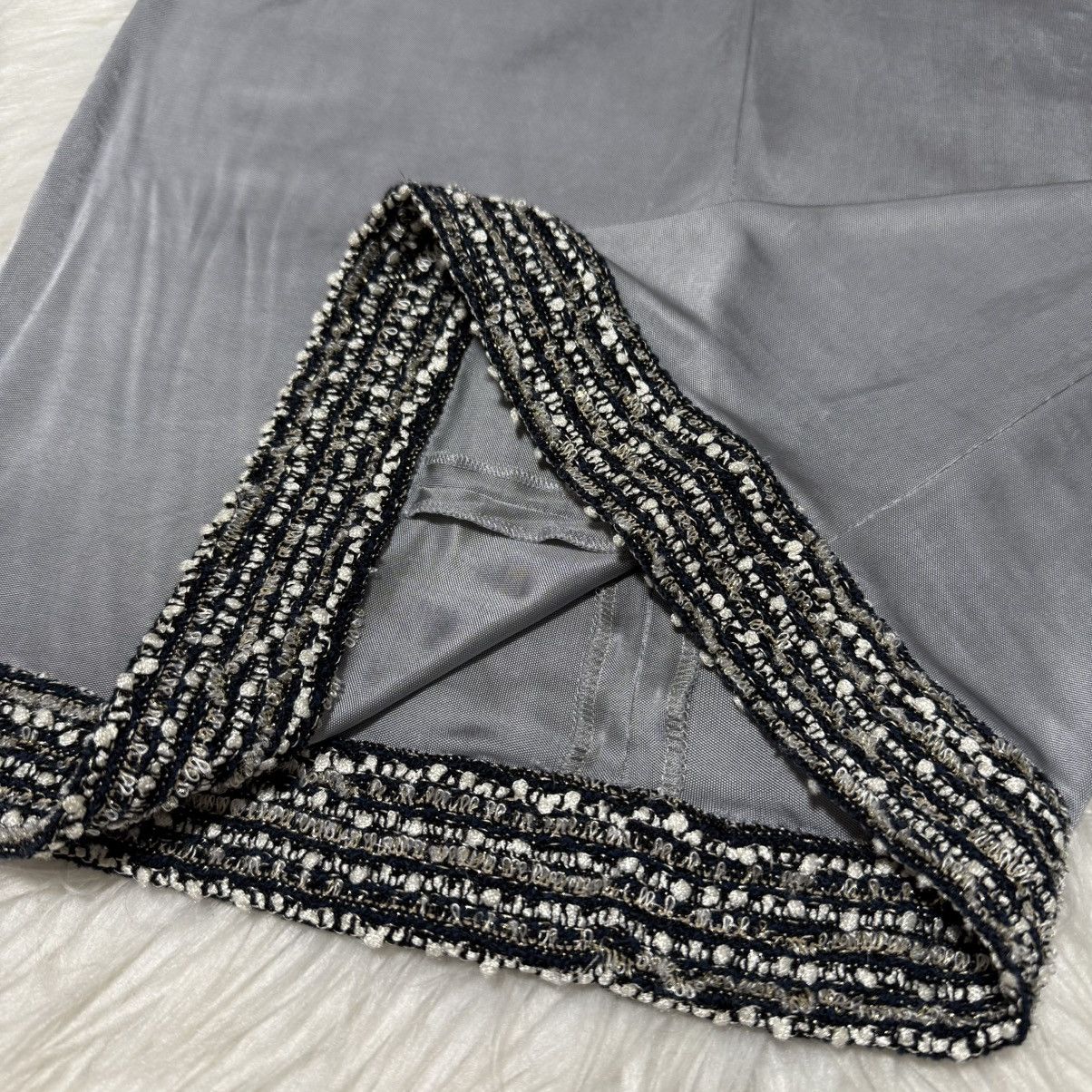 Chanel Genuine Chanel Trimmed Sleeveless Dress 40 Shiny Silver Gray Size M / US 6-8 / IT 42-44 - 10 Thumbnail