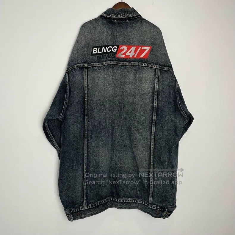 Balenciaga Balenciaga News Embroidered Logo Denim Jacket Size US S / EU 44-46 / 1 - 2 Thumbnail