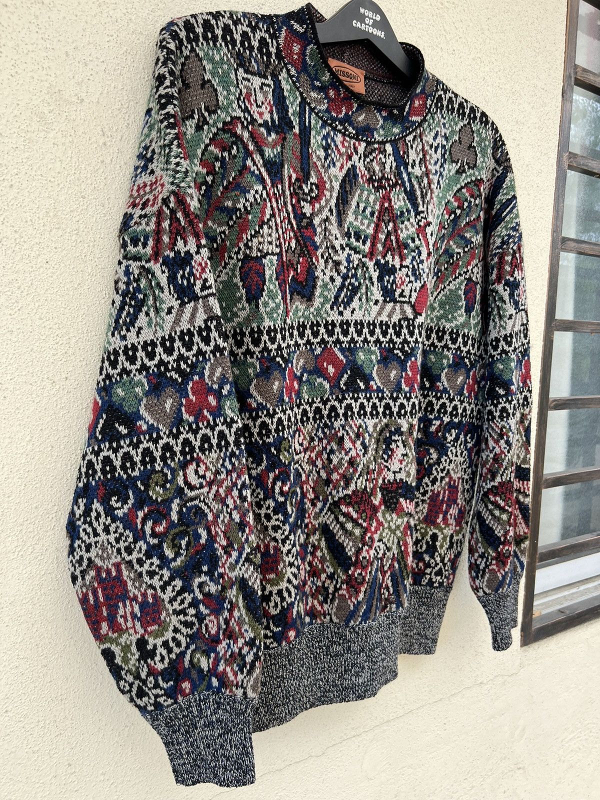 Missoni Vintage Missoni Italy Poker Card Knitwear Wool Sweater Size US M / EU 48-50 / 2 - 8 Thumbnail