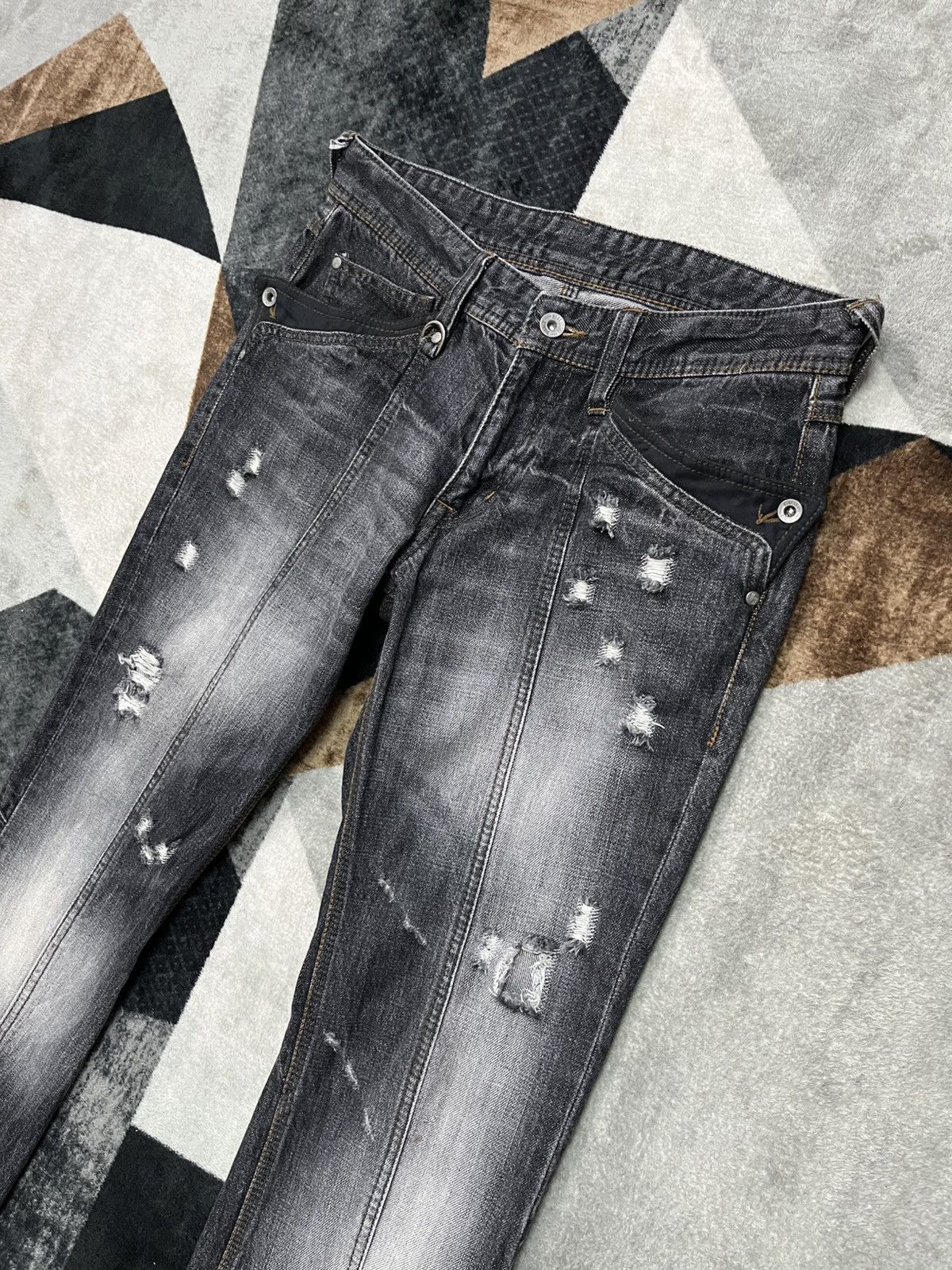 Other Y2K Hideaways Nicole Nfcm Flared Distress Punk Jeans Size US 31 - 8 Thumbnail