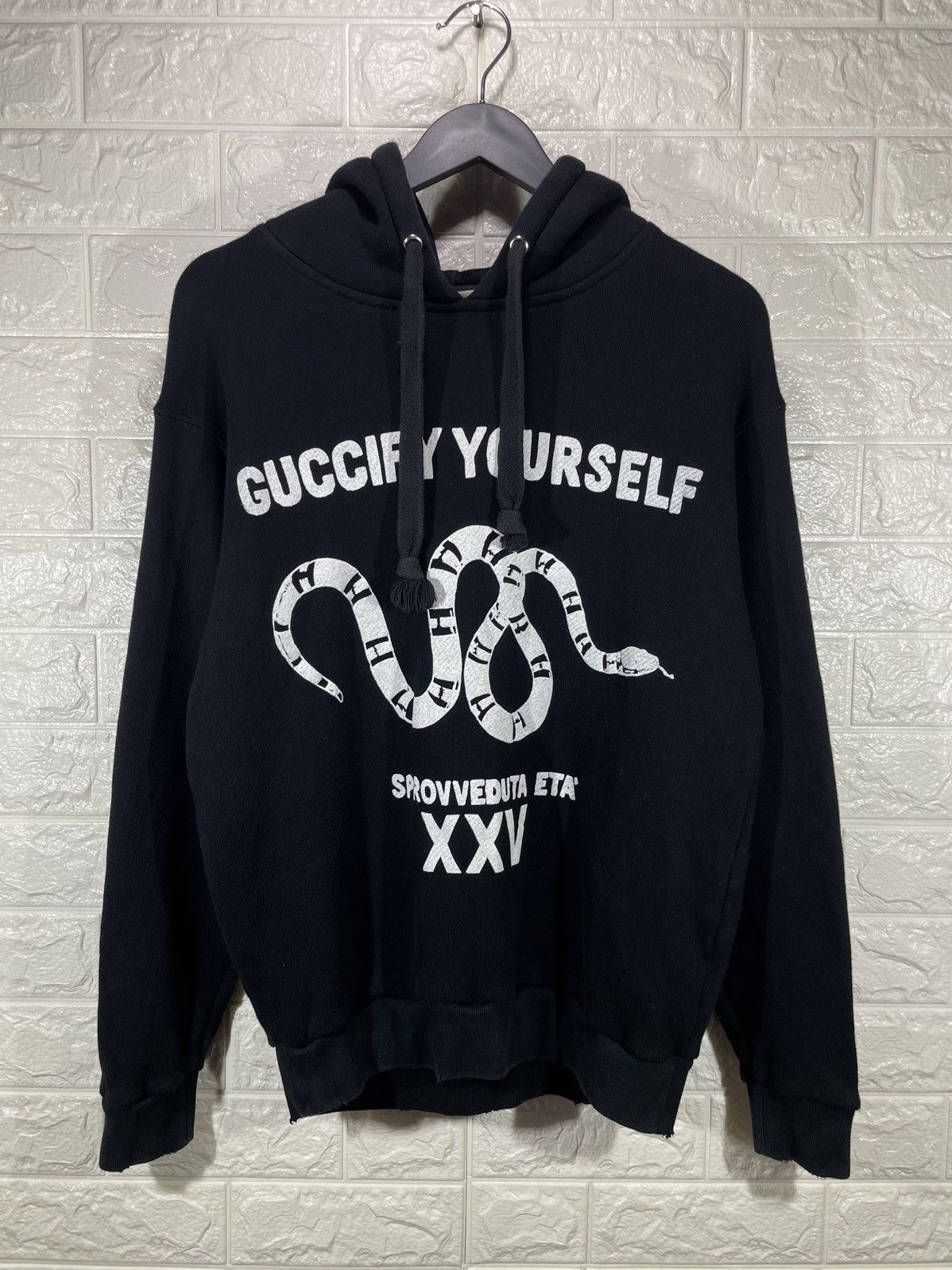 Gucci Gucci Distressed Guccify Yourself Snake Hoodie Size US S / EU 44-46 / 1 - 1 Thumbnail