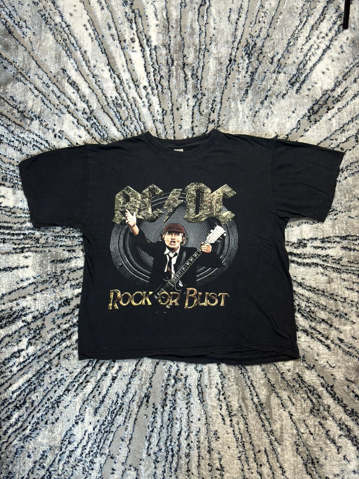 Band Tees × Vintage Vintage ACDC t shirt 90s boxy big logo band rock metal Size US M / EU 48-50 / 2 - 1 Thumbnail