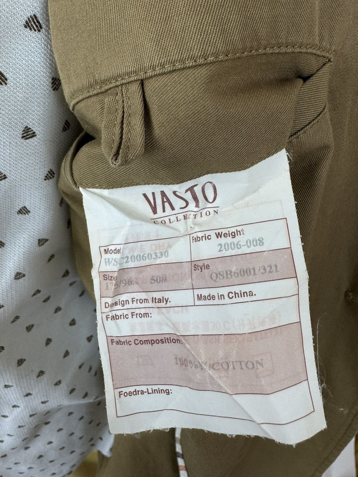 Other VASTO unlined Blazer cotton beige camel sports jacket sz 50 Size 42R - 10 Thumbnail
