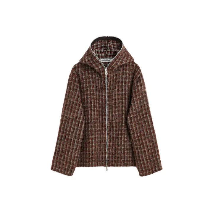 Our Legacy Our Legacy Fuzzy Wool Plaid Hooded Knit Jacket 0079 Size US M / EU 48-50 / 2 - 1 Thumbnail