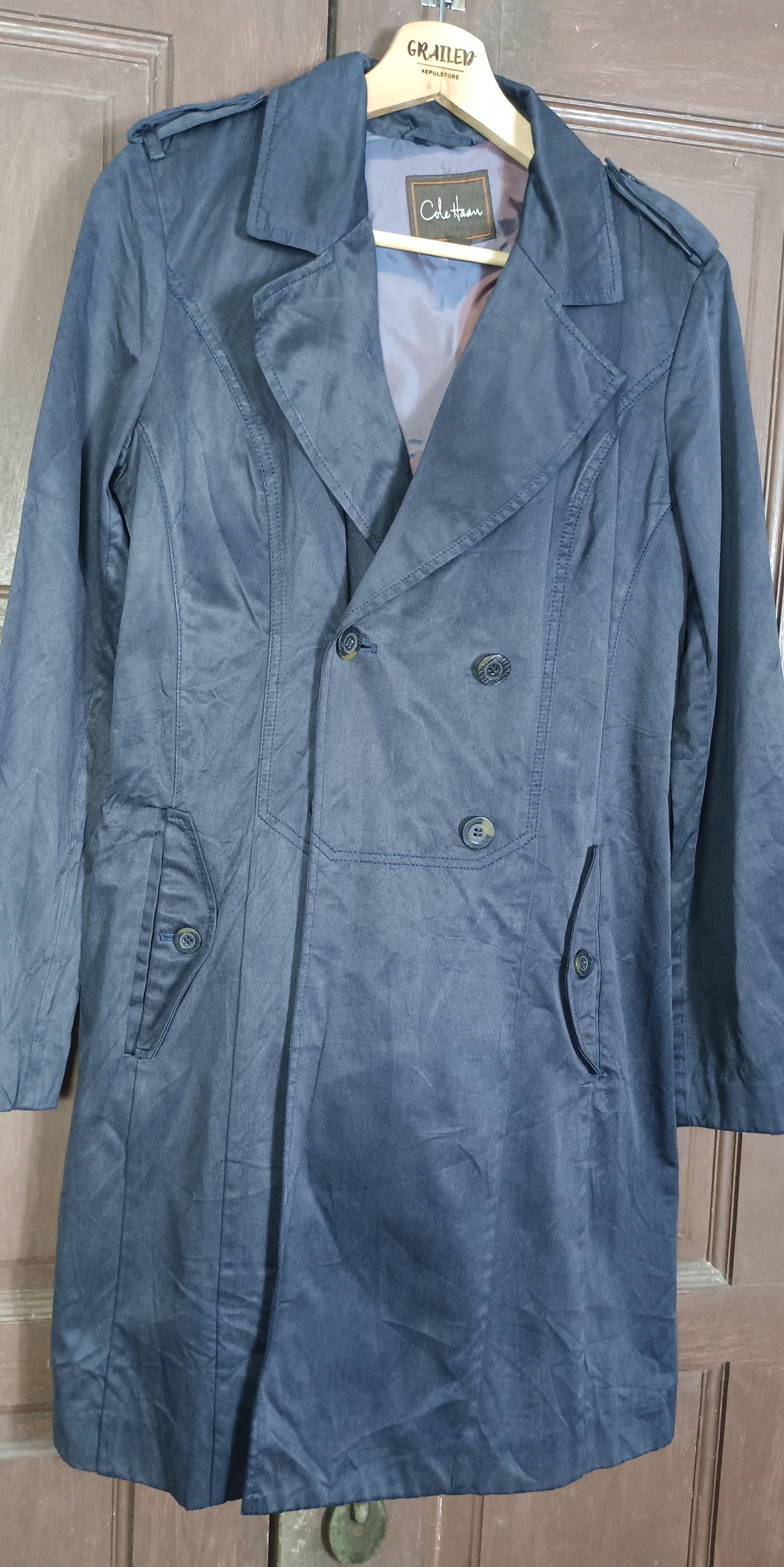 Cole Haan Vintage🔥Cole Haan Double Breast Trench Coat Size S / US 4 / IT 40 - 5 Thumbnail