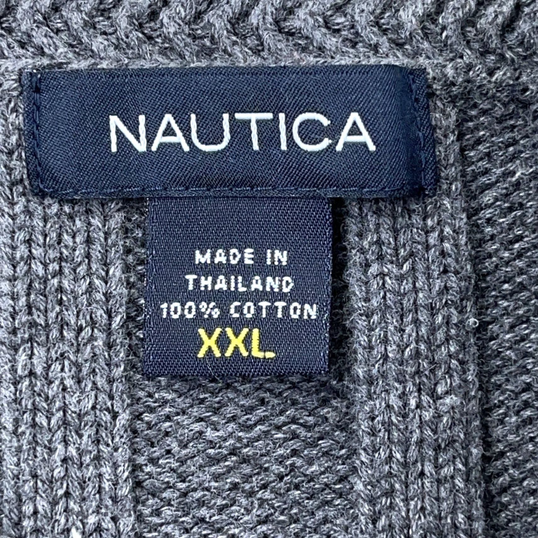 Nautica Nautica Sweater Men 2XL Gray Chunky Knit Crewneck Pullover Regular Fit Casual Modern Sports Size US XXL / EU 58 / 5 - 3 Thumbnail