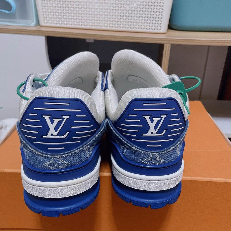 Louis Vuitton Louis Vuitton Denim Trainer Fashion Sneakers for Men -2505 Size US 8 / IT 38 - 3 Thumbnail