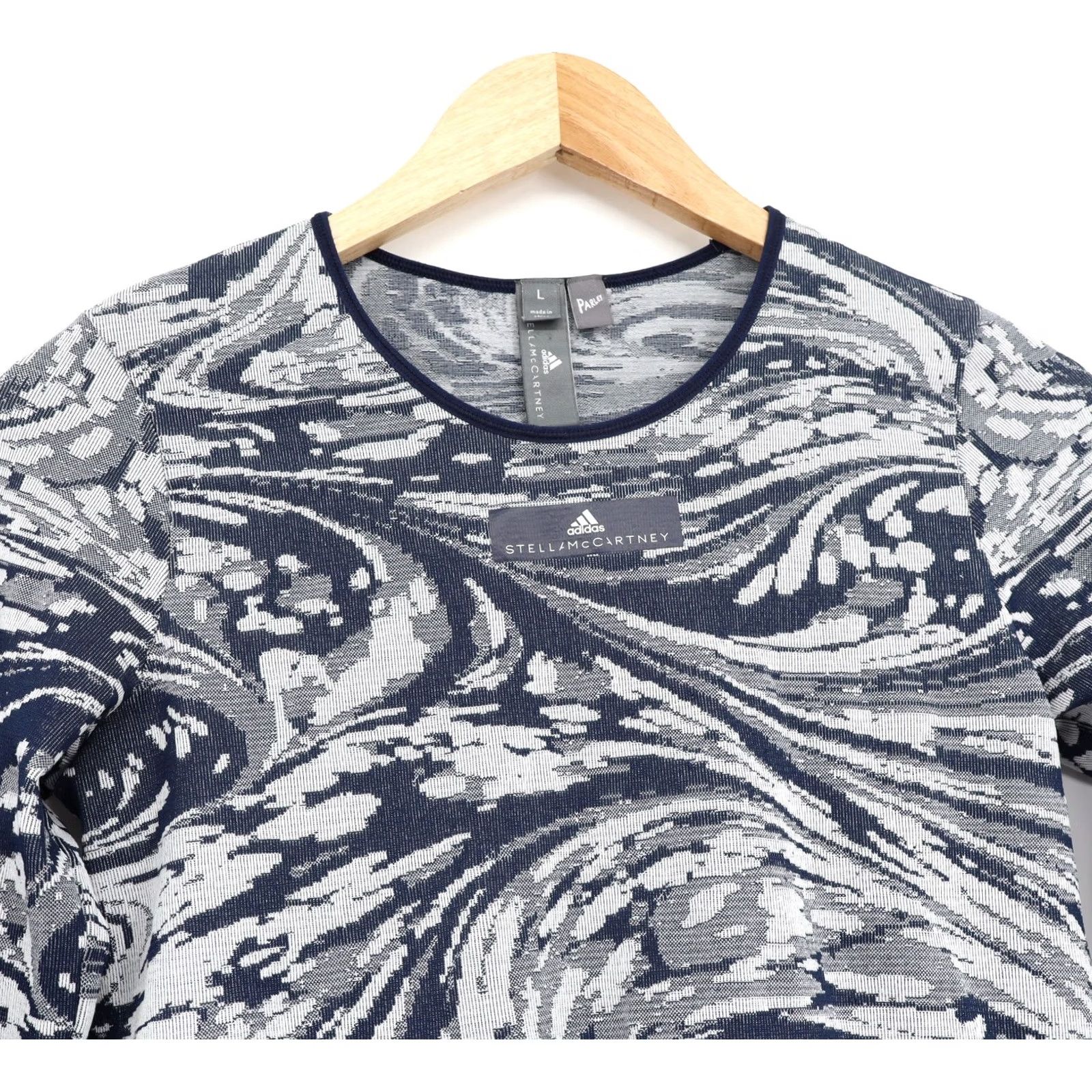 Adidas Adidas Stella McCartney CF4133 Yoga Seamless Tee Collegiate Navy/ White Sz L Size ONE SIZE - 3 Thumbnail