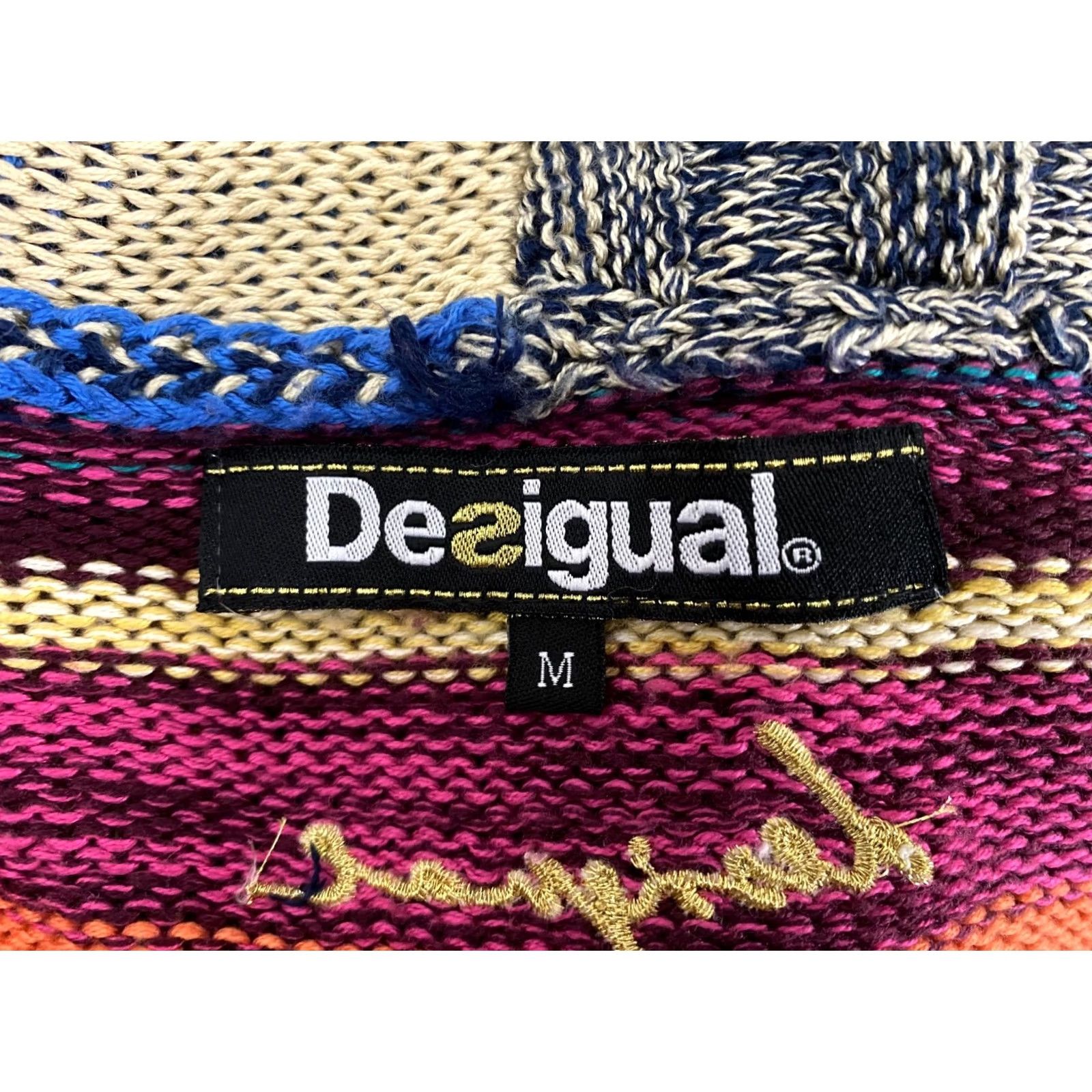 Desigual Desigual Cardigan Jumper Women's M Multicoloured Round Neck Pullover Knitwear Size M / US 6-8 / IT 42-44 - 6 Thumbnail