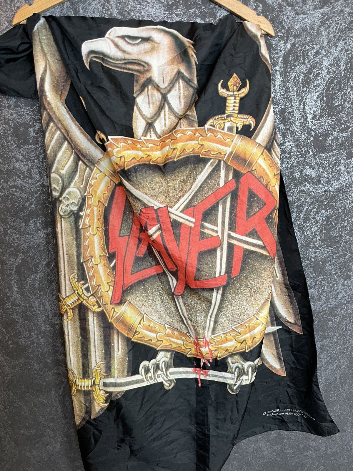Band Tees Rare Vintage 1995 SLAYER Flag/Banner Wes Benscoter Size ONE SIZE - 1 Thumbnail