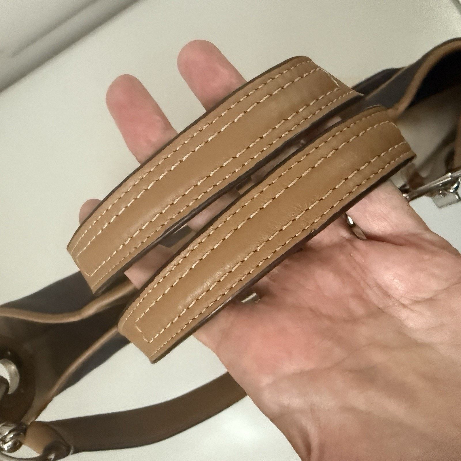 Coach Coach Hadley Tote Straps Striped Canvas Leather Travel Bag Size ONE SIZE - 12 Thumbnail