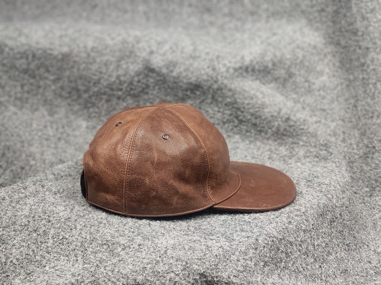 Vintage Vintage Brown Genuine Leather Baseball hat Design cap Unisex Size ONE SIZE - 5 Thumbnail