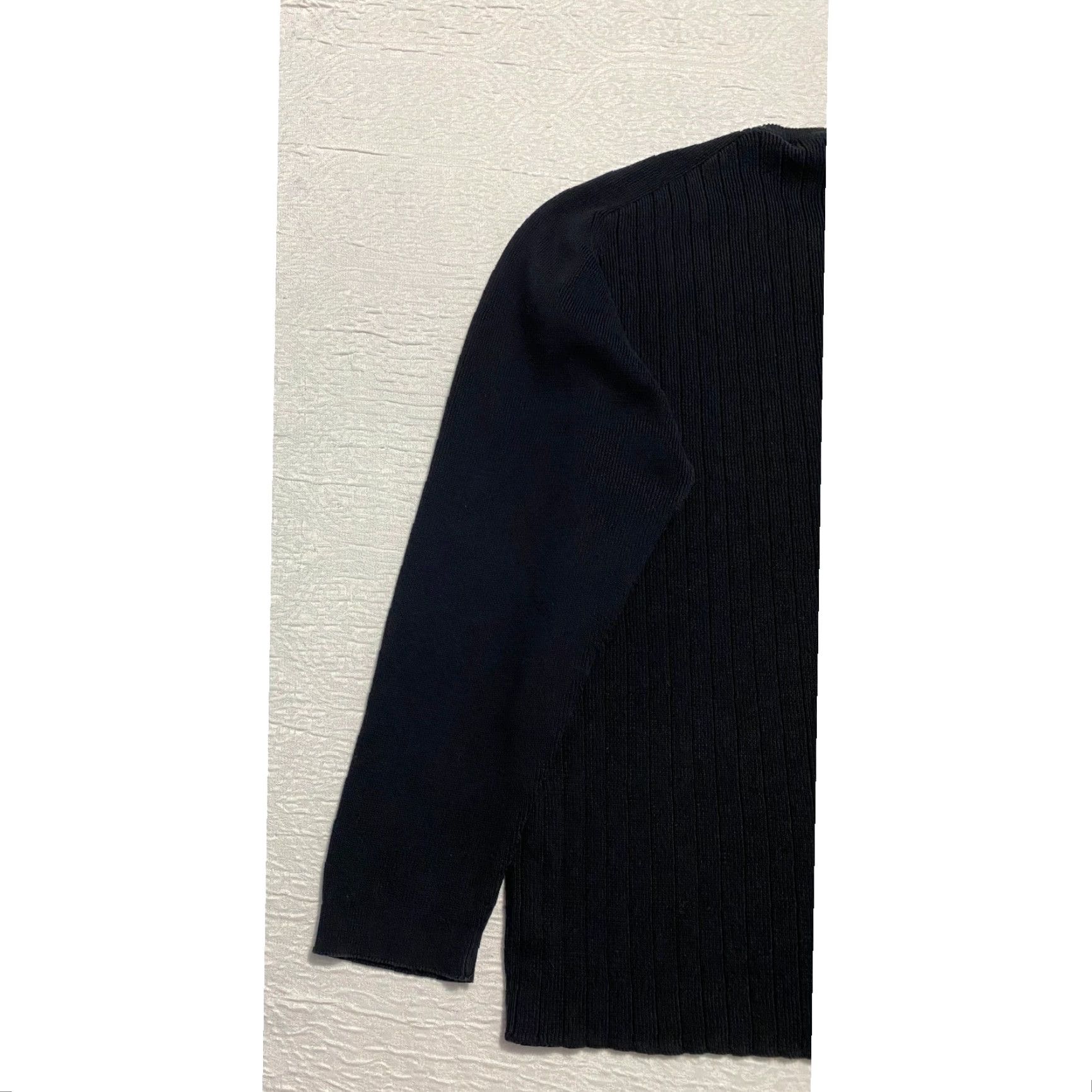 Banana Republic VINTAGE Banana Republic Mens XL Long Sleeve Cotton Ribbed Knit Pullover Sweater Black Size US XL / EU 56 / 4 - 4 Thumbnail