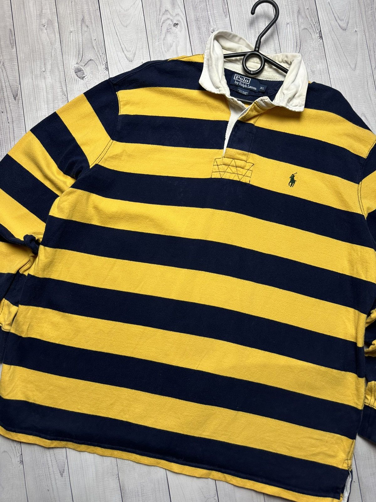 Vintage Vintage polo Ralph Lauren rugby jersey striped bee Size XL Size US XL / EU 56 / 4 - 2 Thumbnail