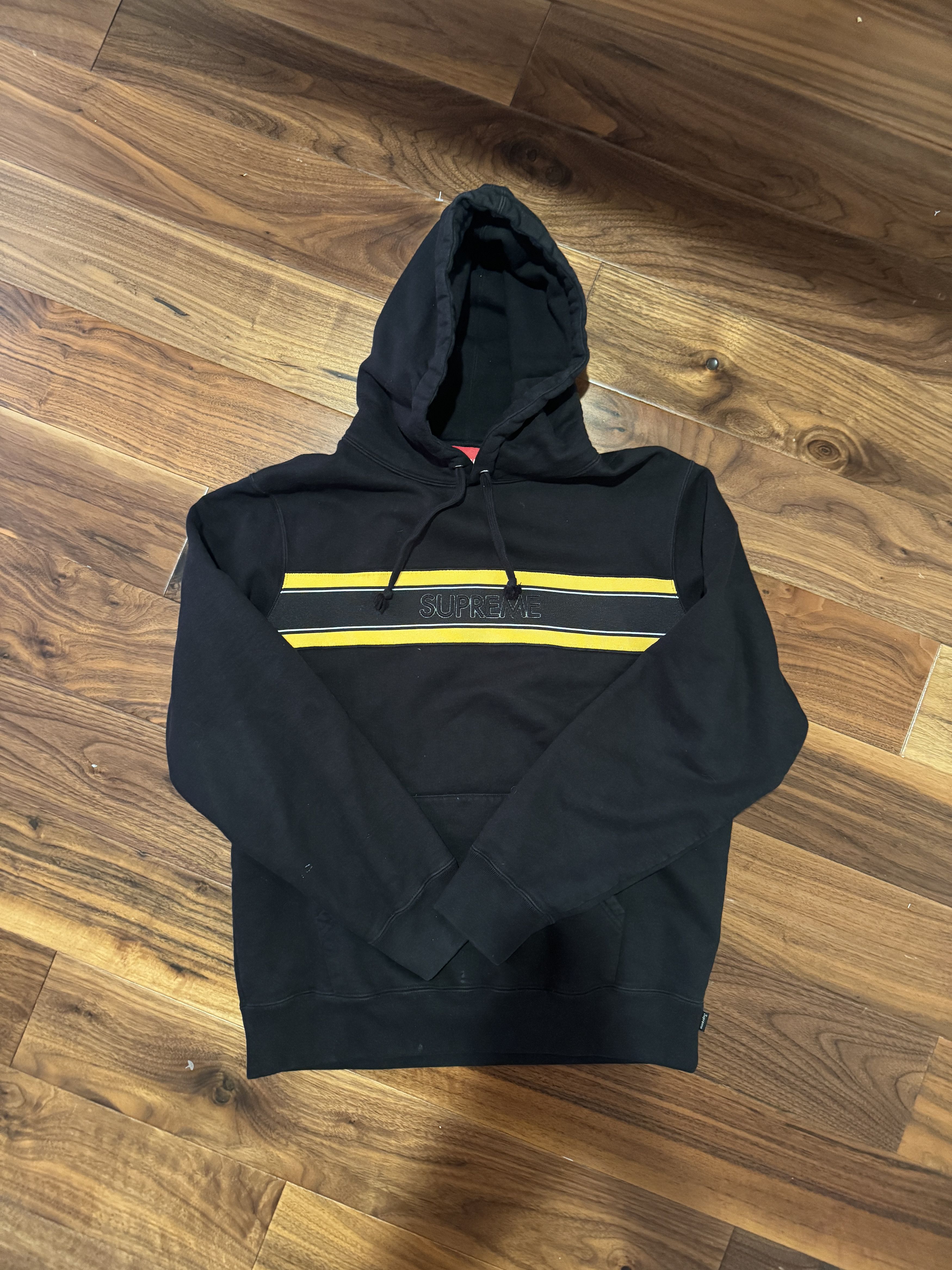 Supreme Chest Stripe Logo Hooded Sweatshirt Tops