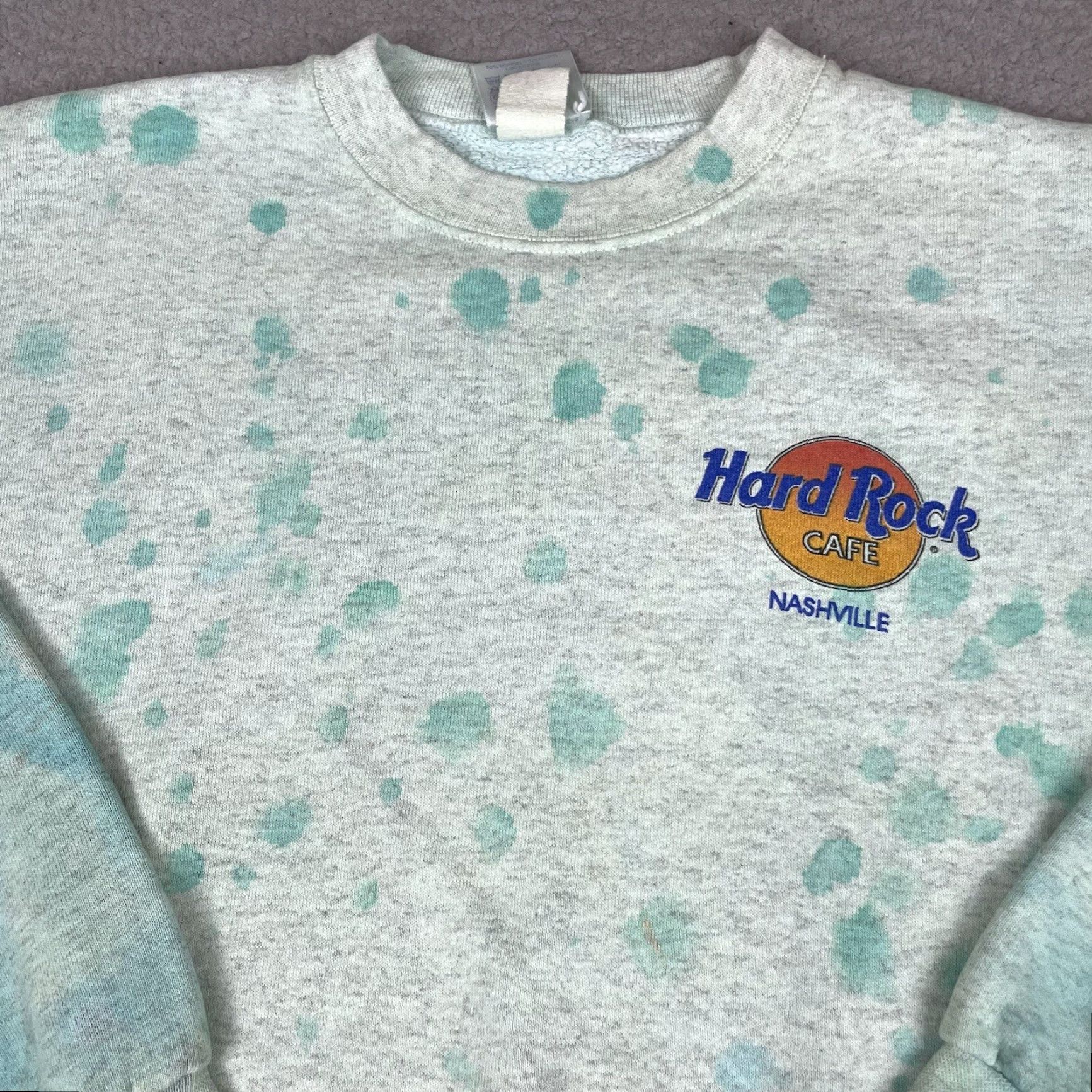 Hard Rock Cafe VINTAGE Hard Rock Cafe Sweatshirt Mens Adult Large Green Tie Dye 90s Logo Crew Neck Pullover Long Sleeve Cotton Polyester Heavyweight Size US L / EU 52-54 / 3 - 2 Thumbnail