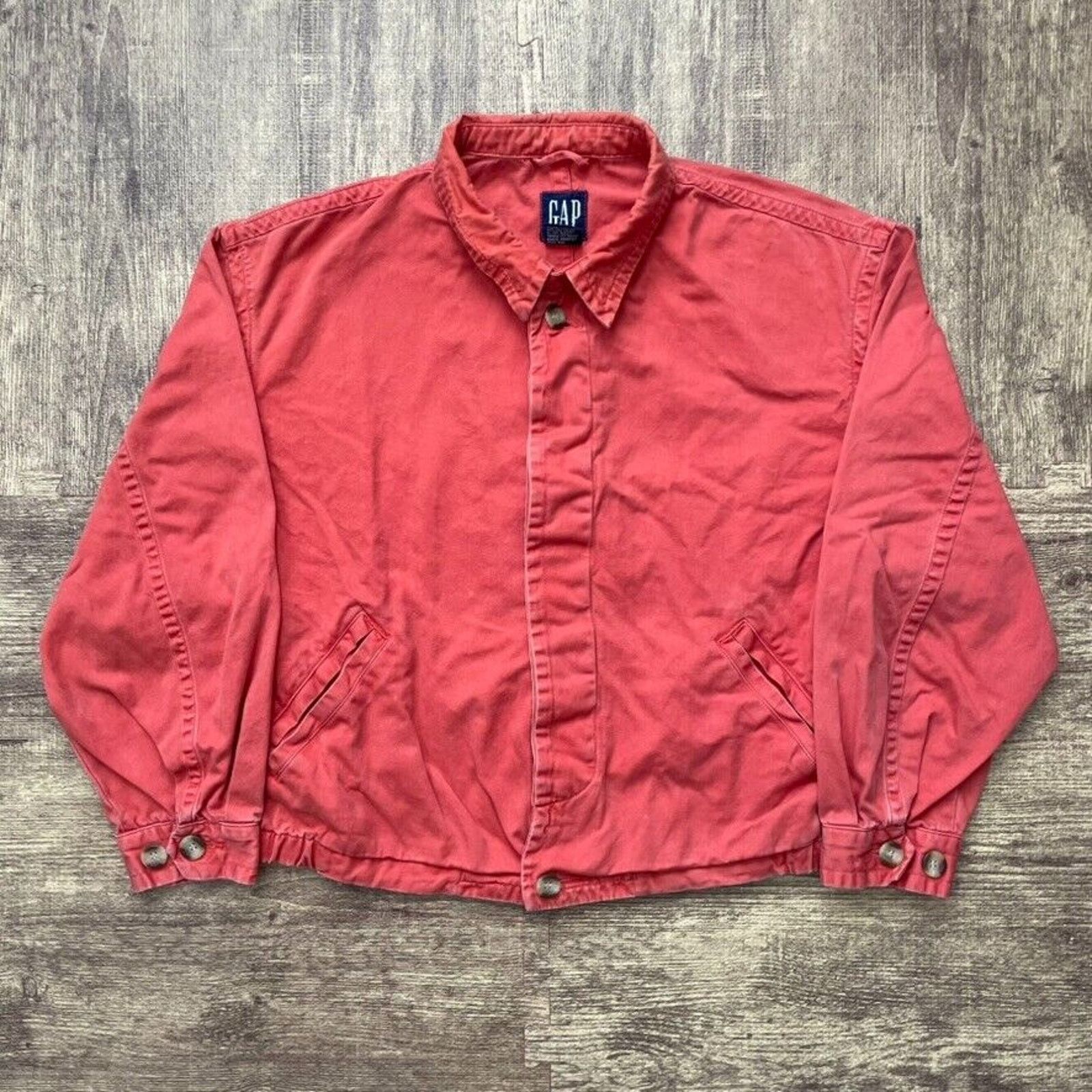 Vintage GAP Chore Jacket Size M Cropped Pink Coral 1990s