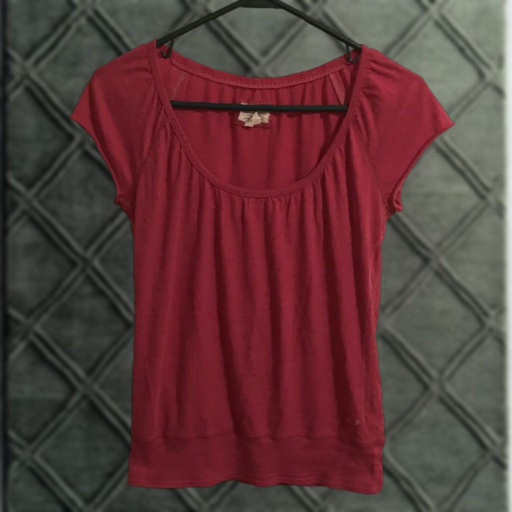 American Eagle Outfitters American Eagle Outfitters Top Blouse Women M Pink Solid Cap Sleeve Shirt Size M / US 6-8 / IT 42-44 - 1 Thumbnail